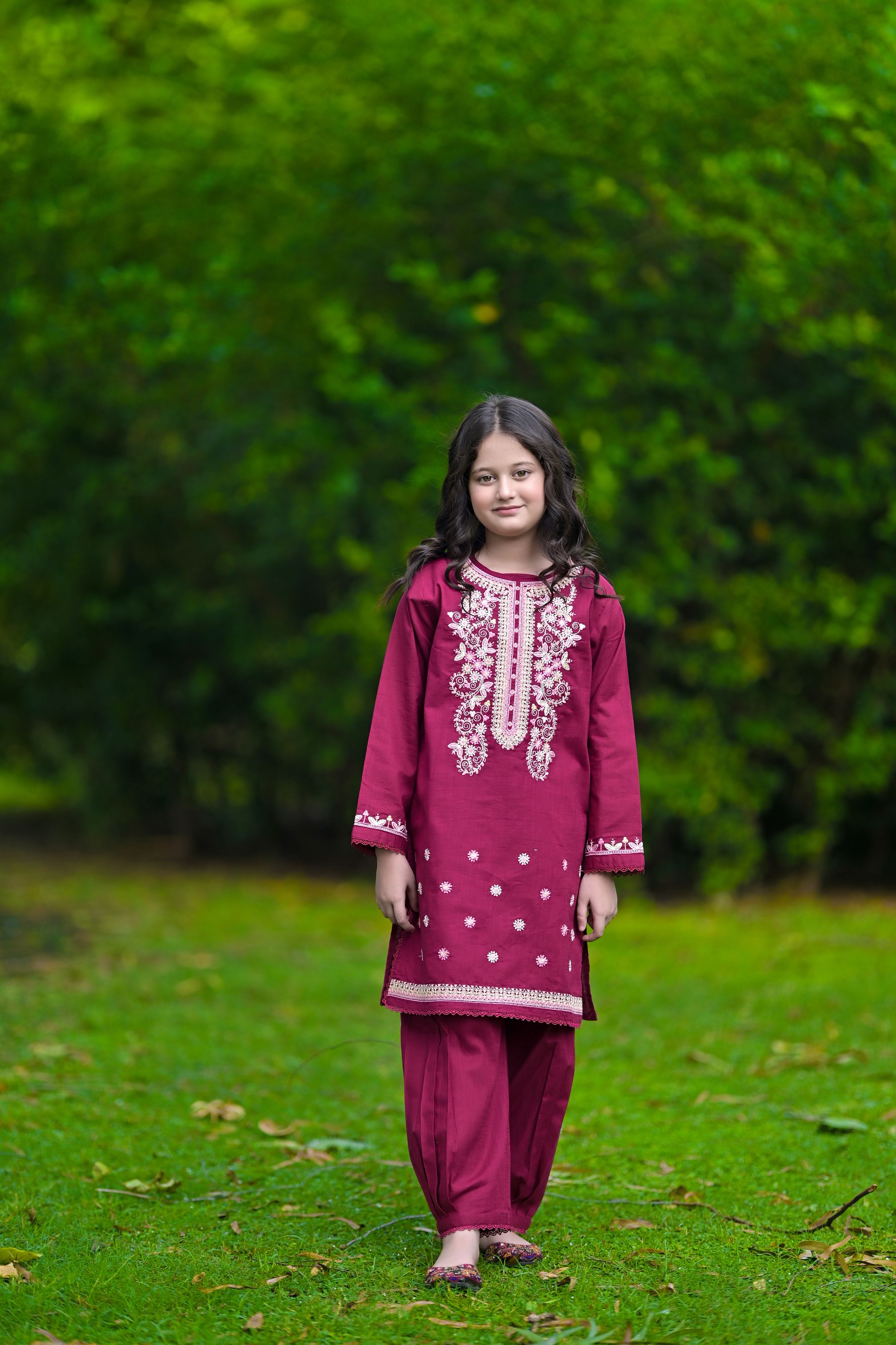 Nooré Luxe Embroidered Khaddar 02 Piece – Maroon (RTW)
