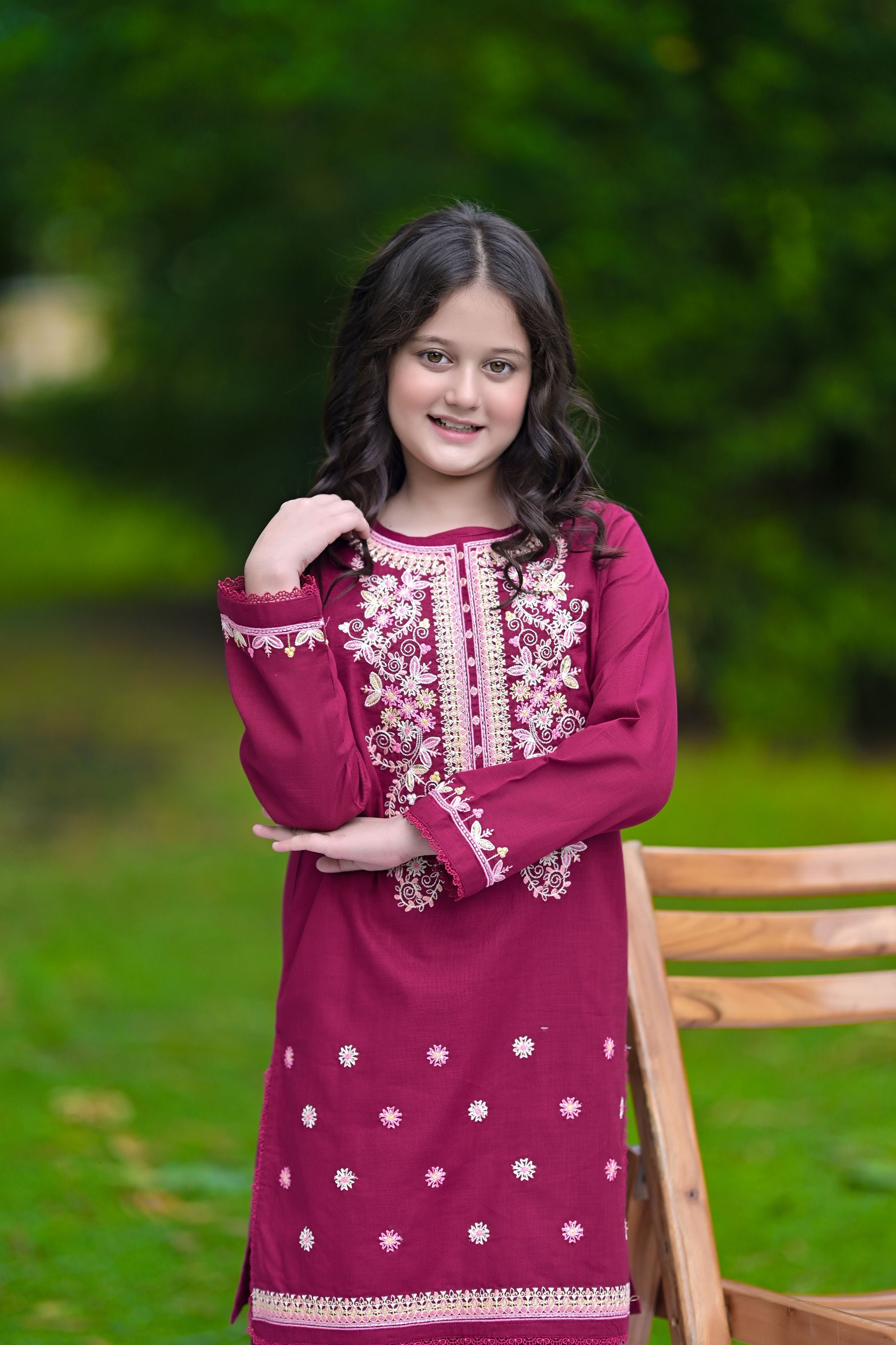 Nooré Luxe Embroidered Khaddar 02 Piece – Maroon (RTW)
