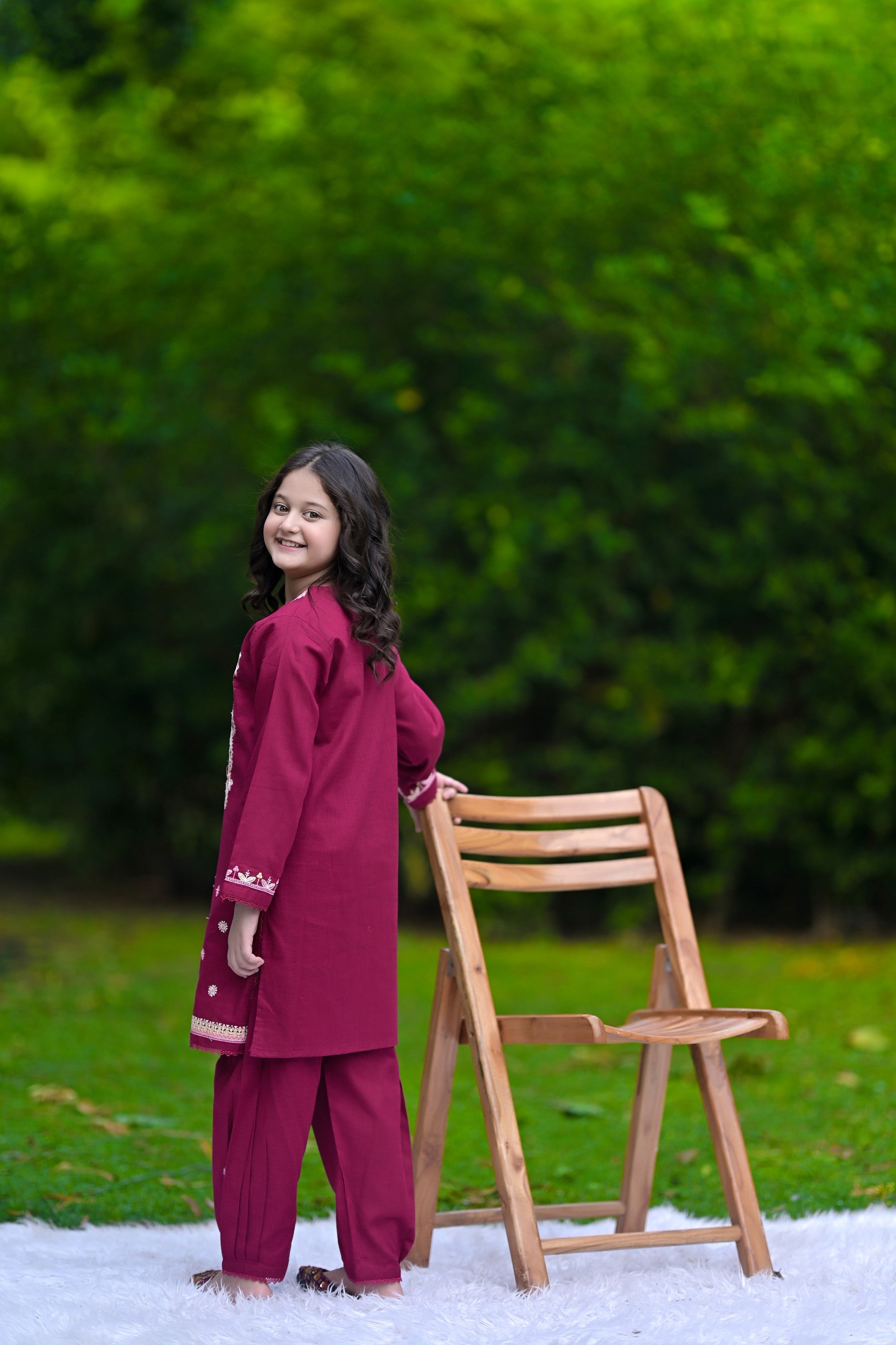 Nooré Luxe Embroidered Khaddar 02 Piece – Maroon (RTW)