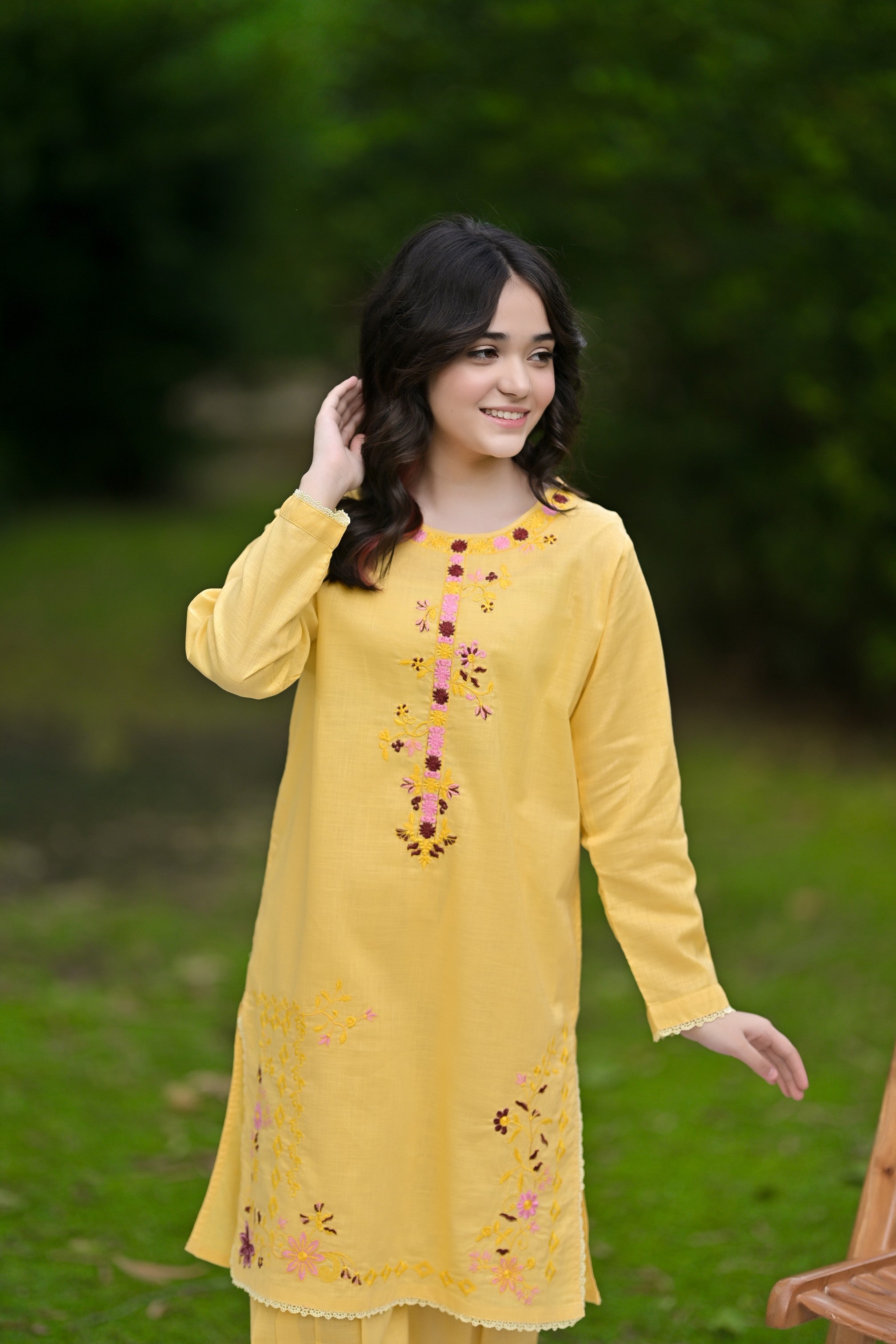 Festive Glow Embroidered Khaddar 02 Piece – Yellow (RTW)