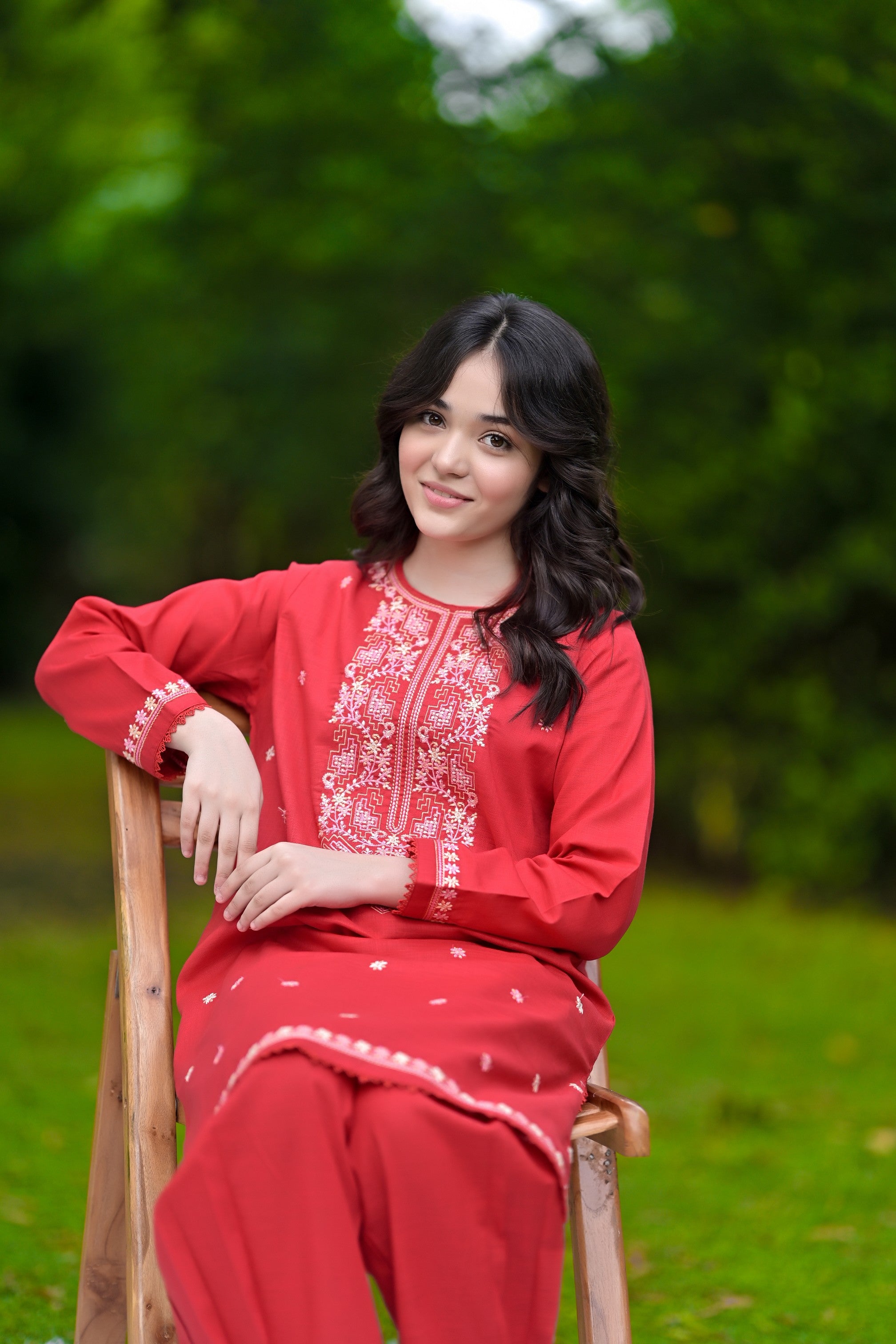 Ruby Radiance Embroidered Khaddar 02 Piece – Red (RTW)