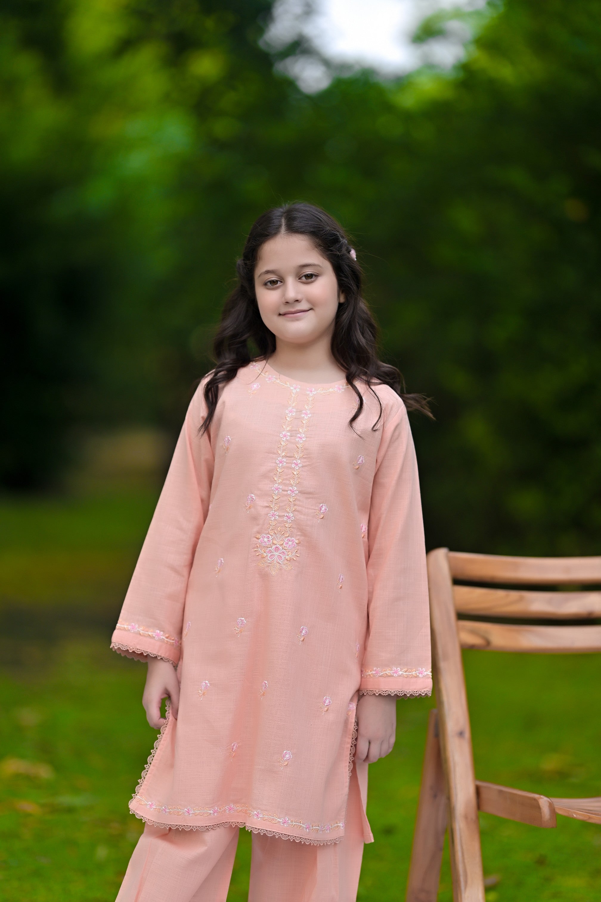 Petal Whisper Embroidered Khaddar 02 Piece – Peach (RTW)