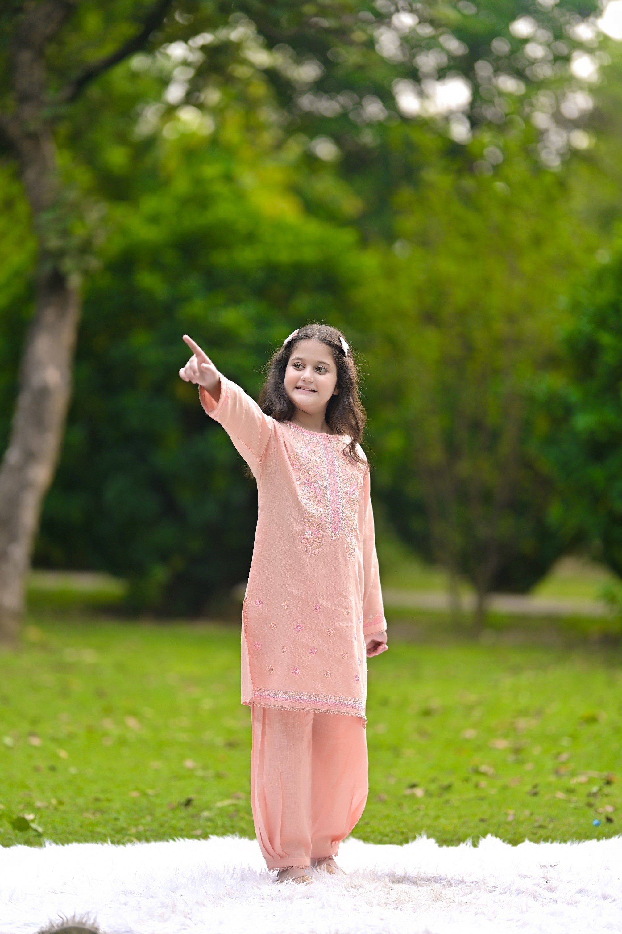 Blush Bloom Embroidered Khaddar 02 Piece – Peach (RTW)