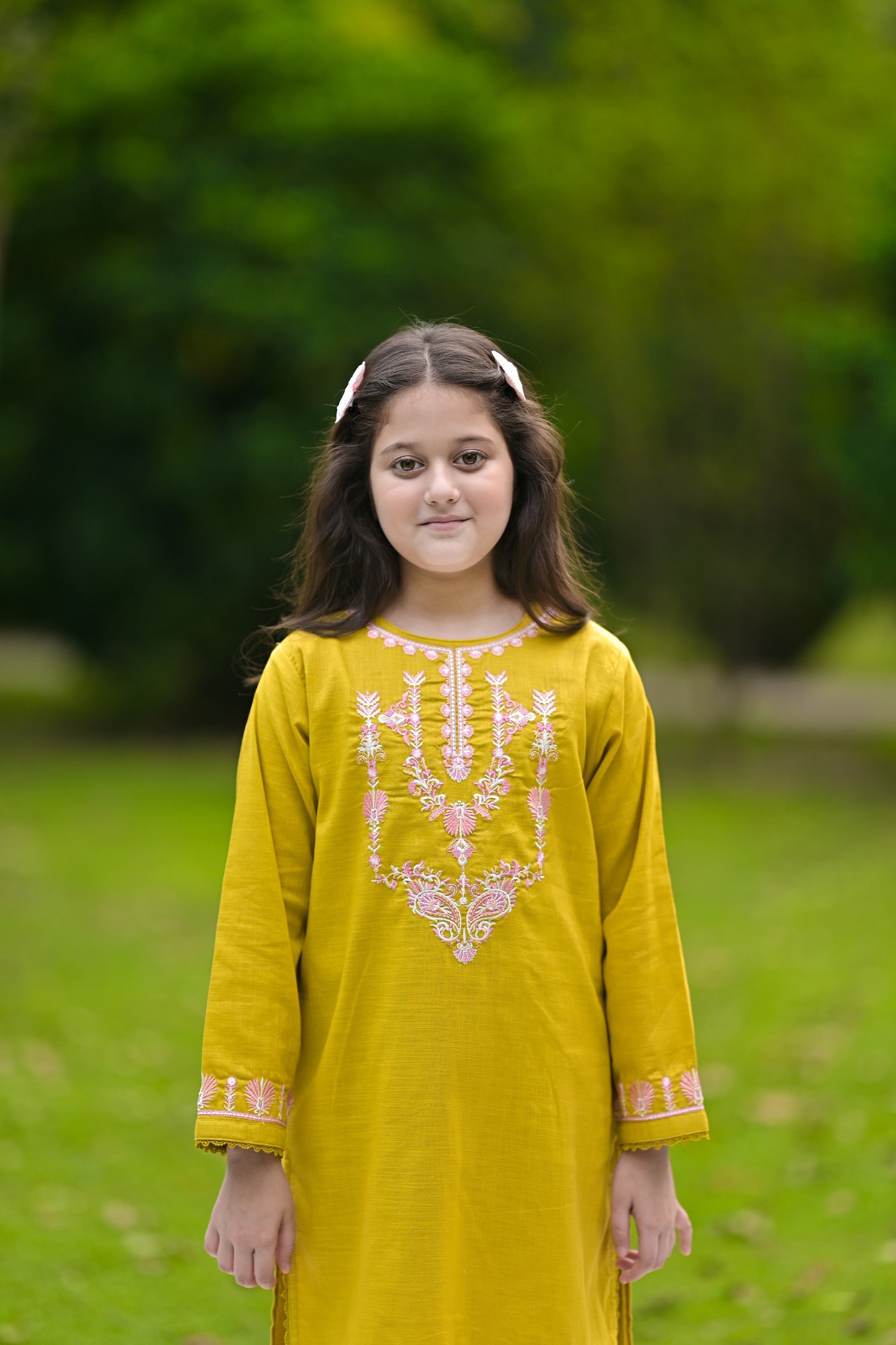 Saffron Radiance Embroidered Khaddar 02 Piece – Mustard Yellow (RTW)