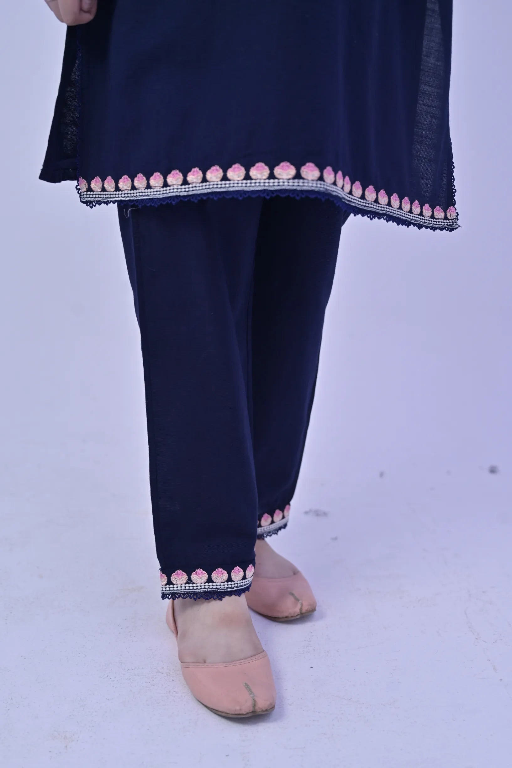 Frost Charm Embroidered  Khaddar 02 Piece – Deep Navy (RTW)