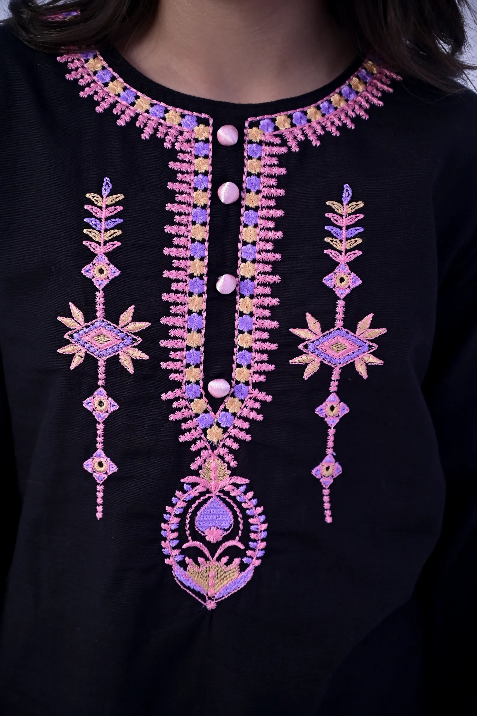 Elegant Noir Embroidered Khaddar 02 Piece – Black (RTW)
