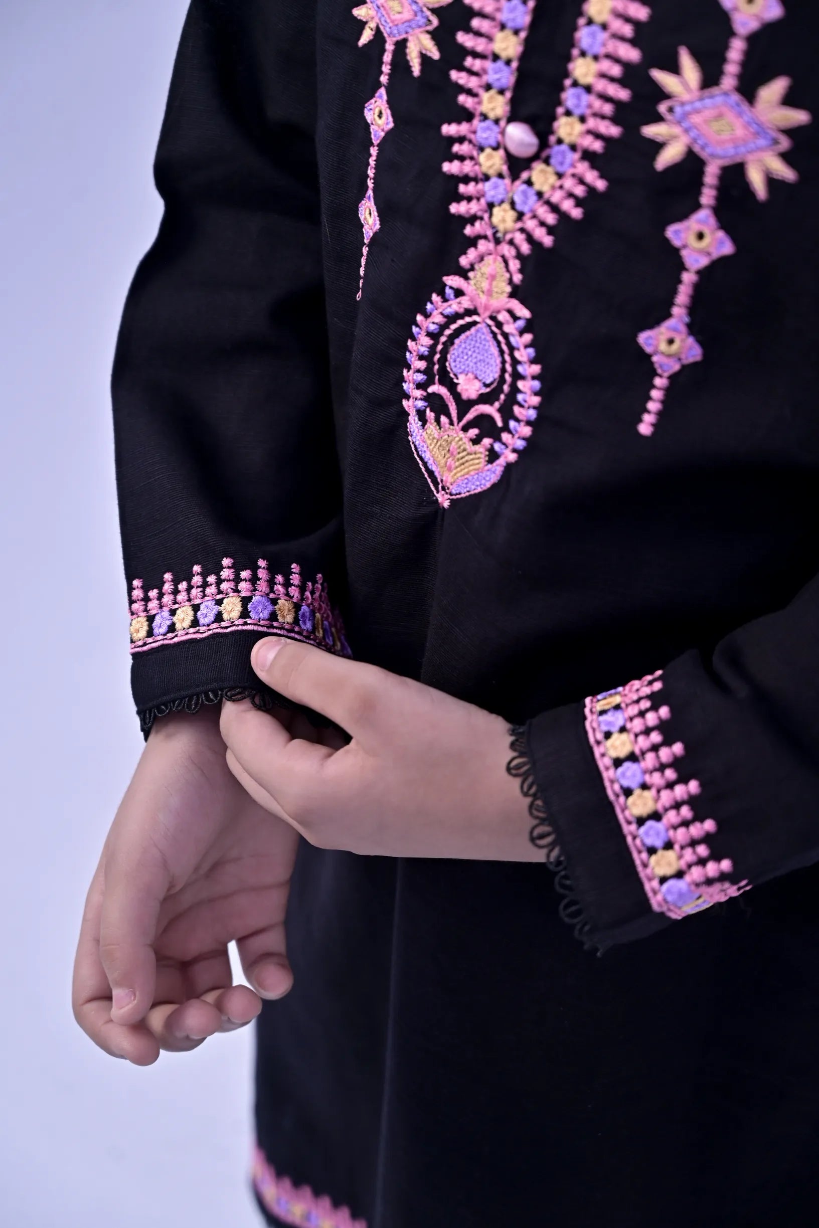 Elegant Noir Embroidered Khaddar 02 Piece – Black (RTW)