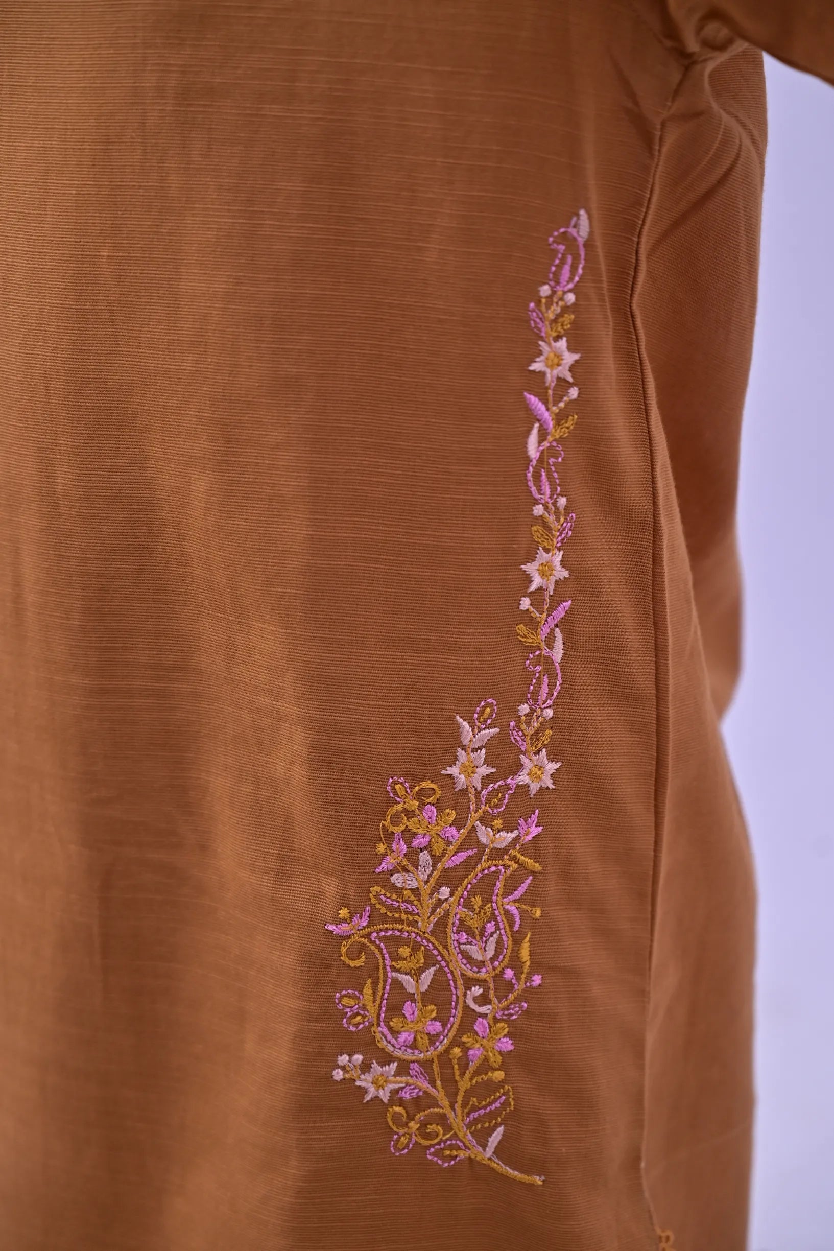 Saffron Elegance Embroidered  Khaddar 02 Piece – Orange (RTW)