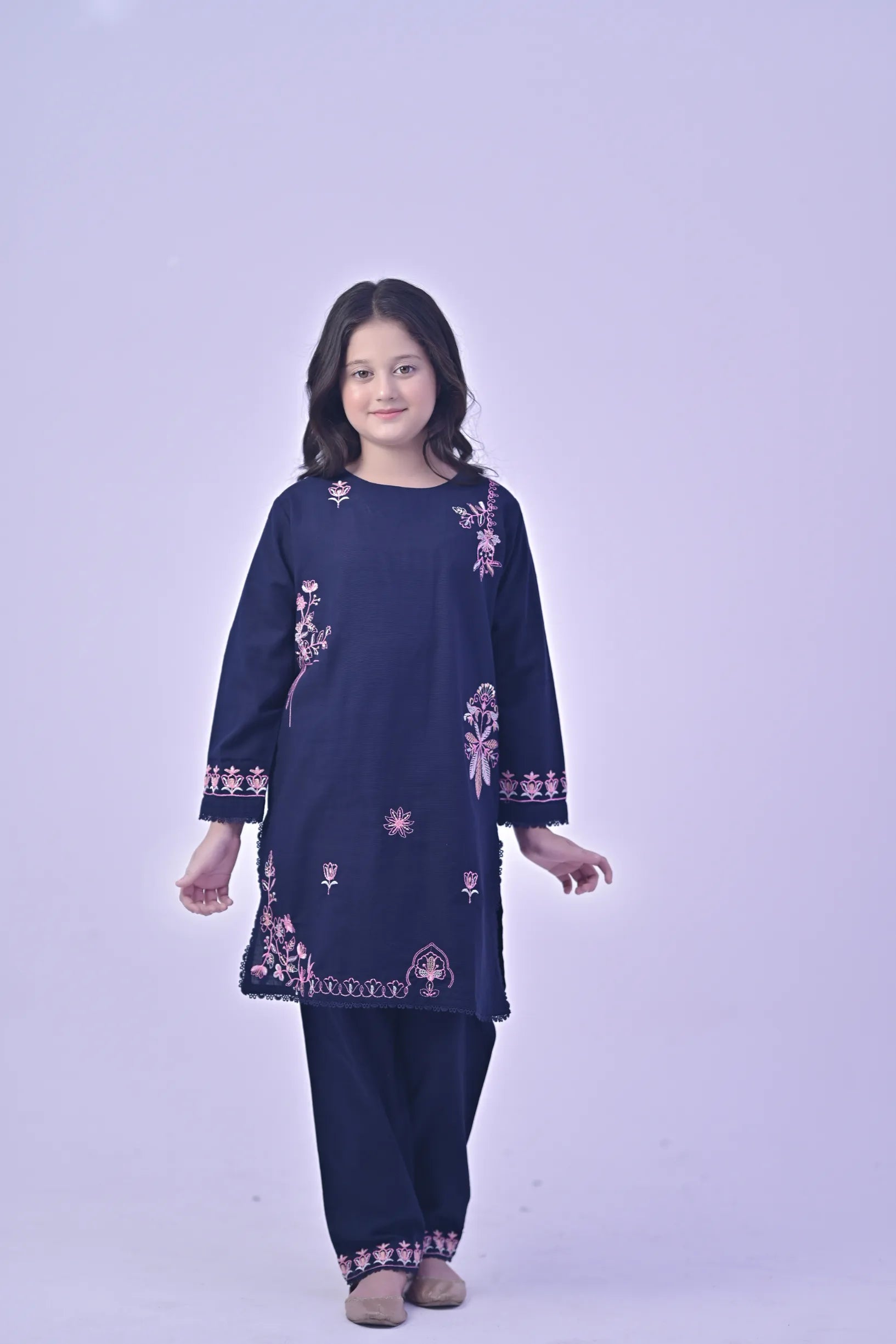 Sapphire Grace Embroidered  Khaddar 02 Piece – Dark Blue (RTW)