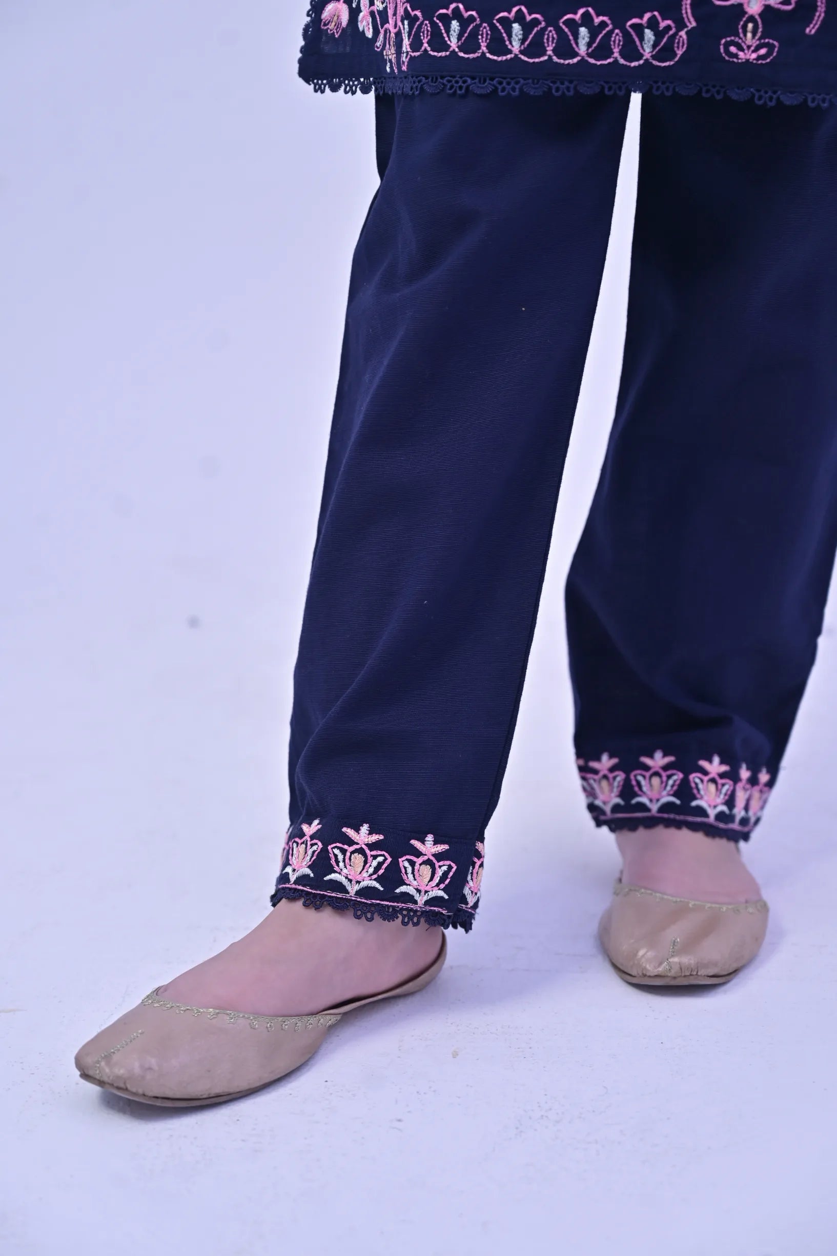 Sapphire Grace Embroidered  Khaddar 02 Piece – Dark Blue (RTW)