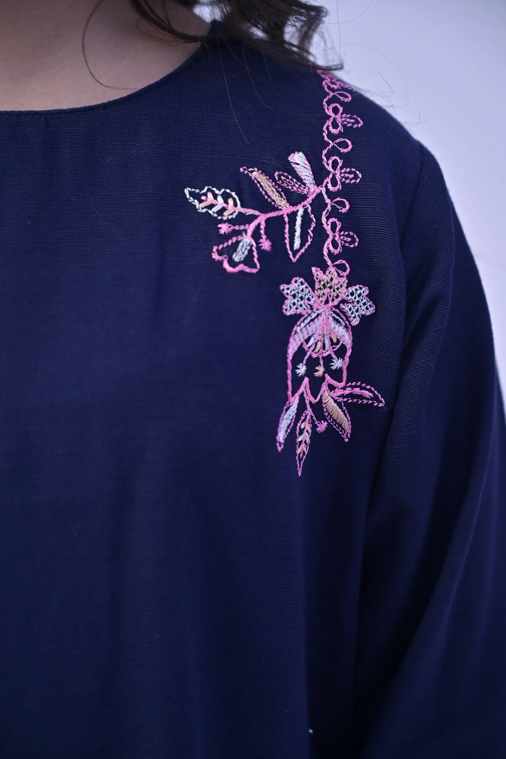 Sapphire Grace Embroidered  Khaddar 02 Piece – Dark Blue (RTW)