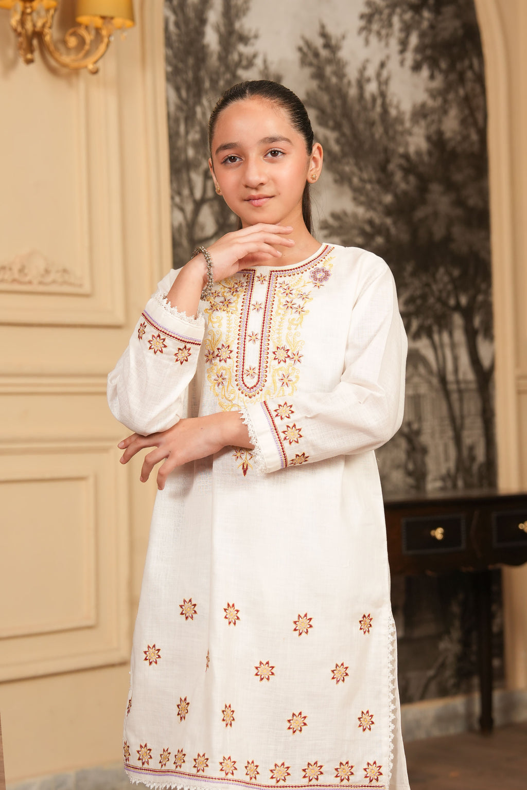 Aafreen Embroidered  Khaddar 2 Piece – Snow Petal (RTW) ❄️🌸