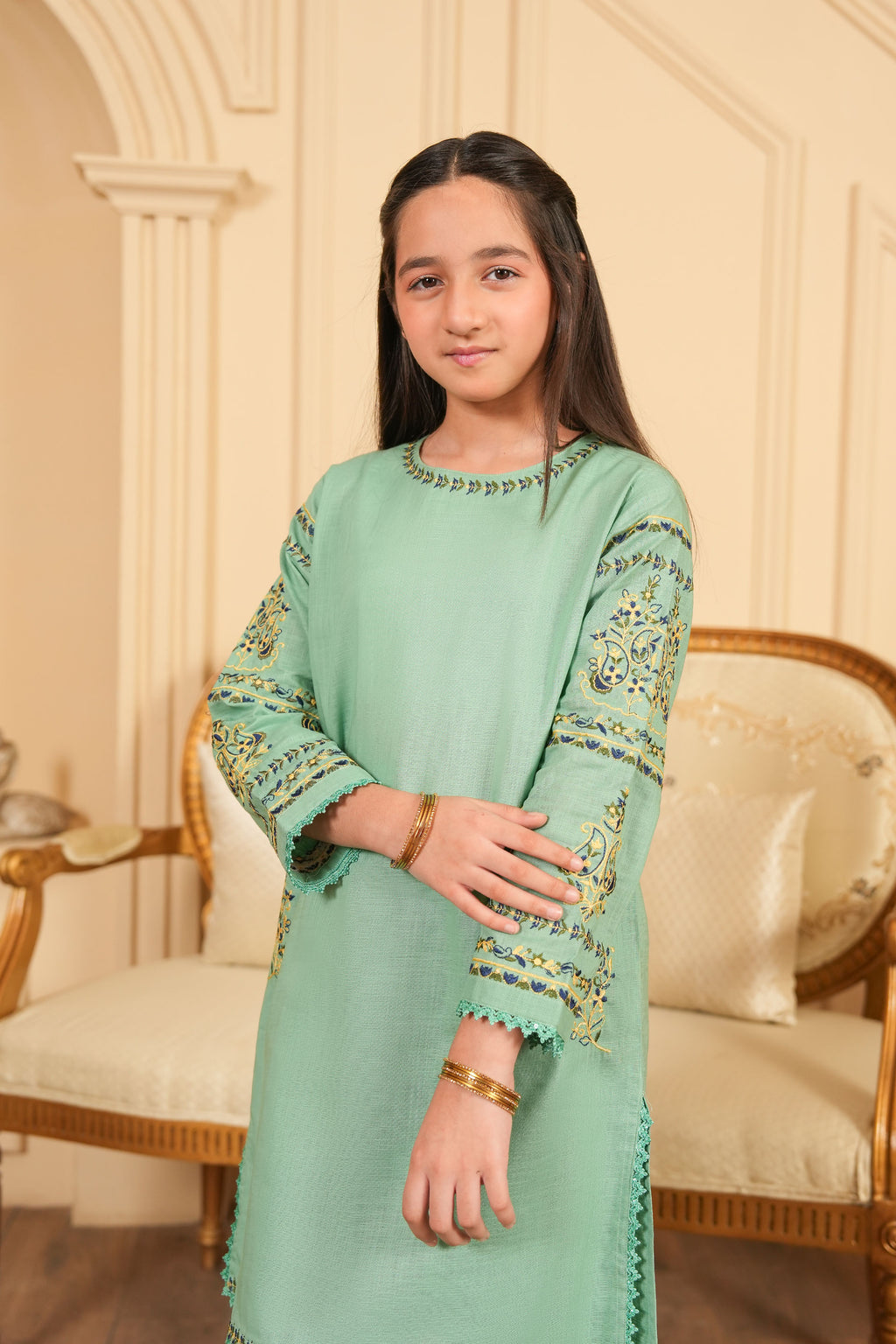 Mint Breeze Embroidered Khaddar 2 Piece – Mint  (RTW)🌿