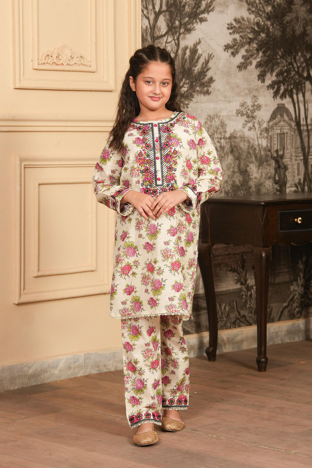 Rosy Frost Printed Khaddar 02 Piece – Ivory Blush 🌬️🌹 (RTW)