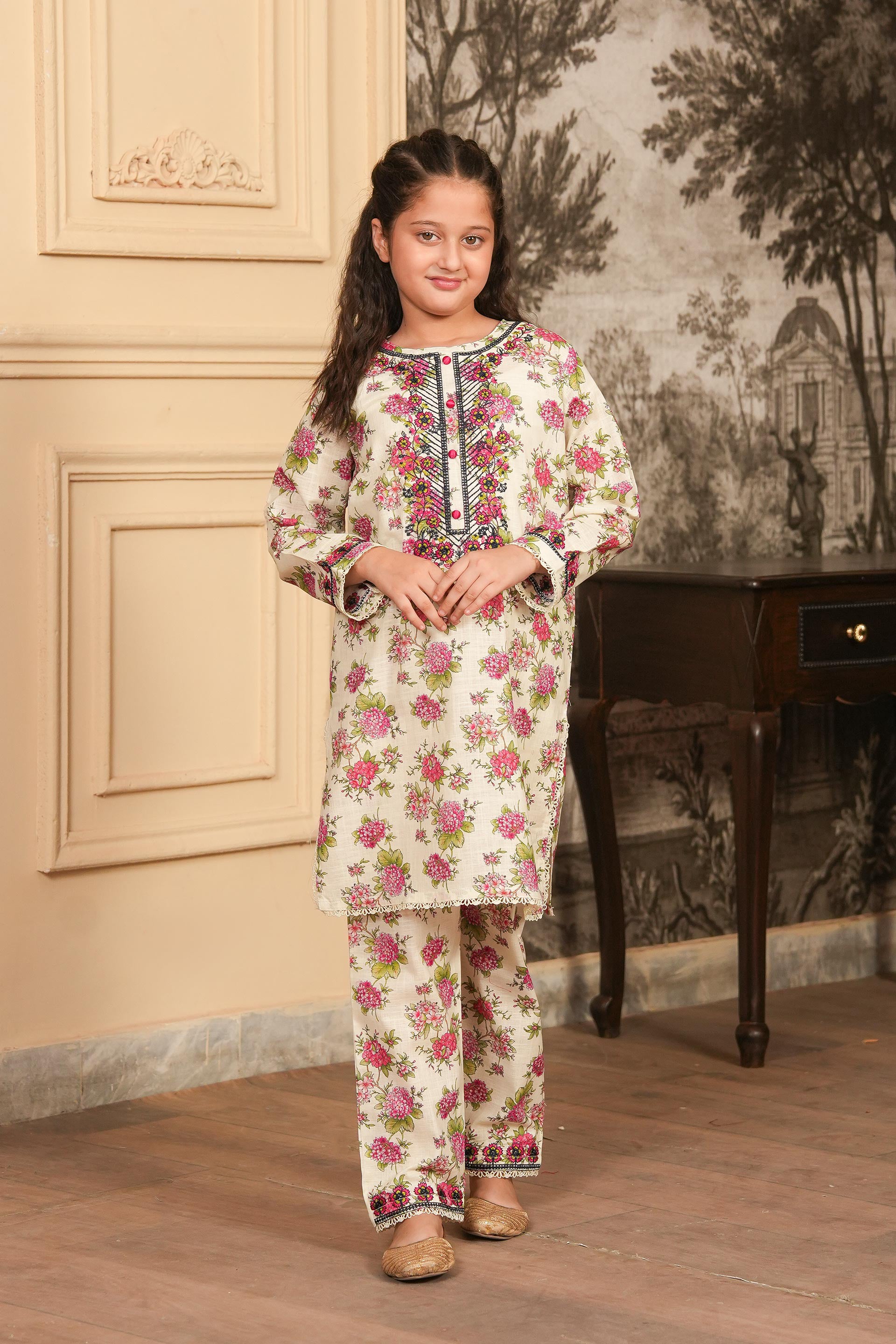 Rosy Frost Printed Khaddar 02 Piece – Ivory Blush 🌬️🌹 (RTW)