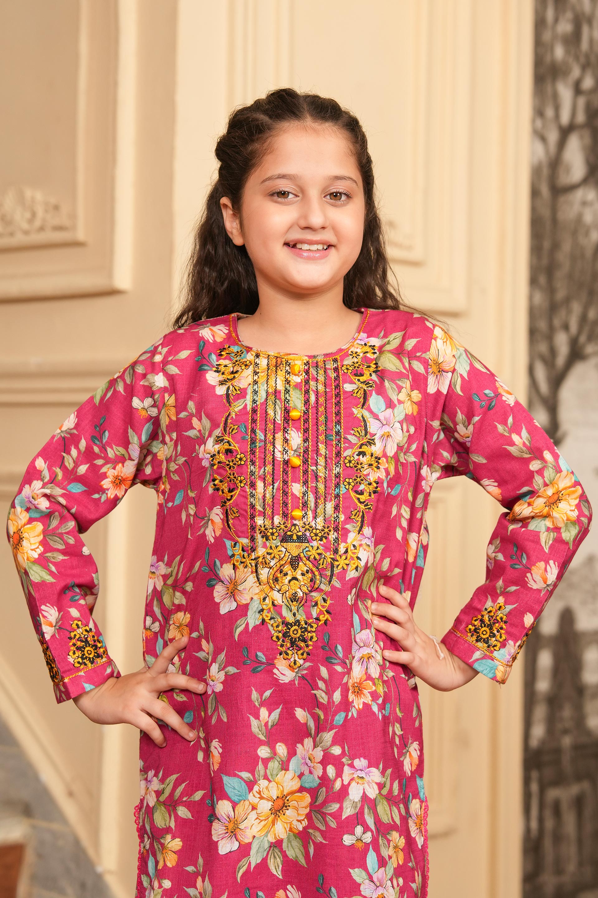 Pink Reverie Printed Khaddar 2 Piece – Floral Blush 🌸 (RTW)