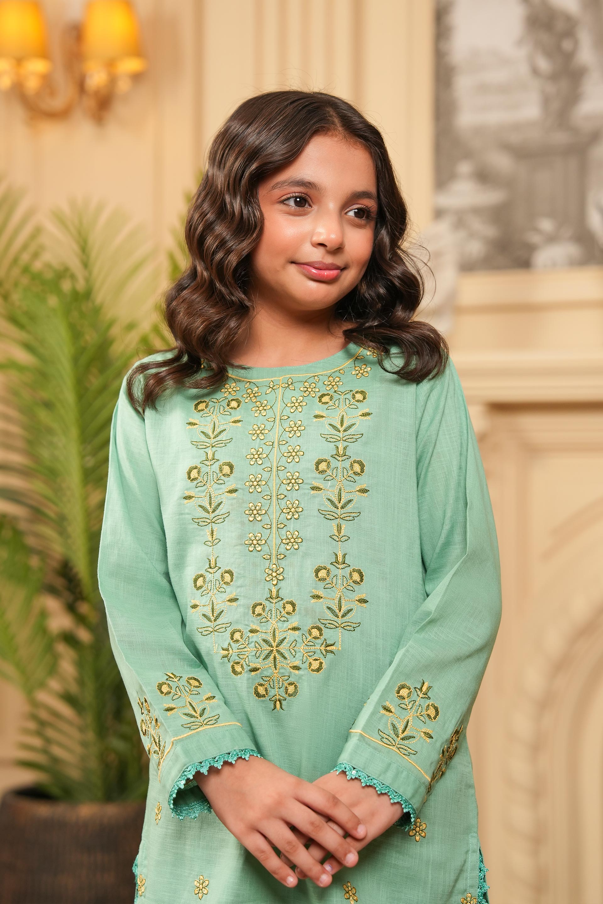 Zarqa Embroidered Khaddar 02 Piece – Pista Green (RTW) 🌿✨