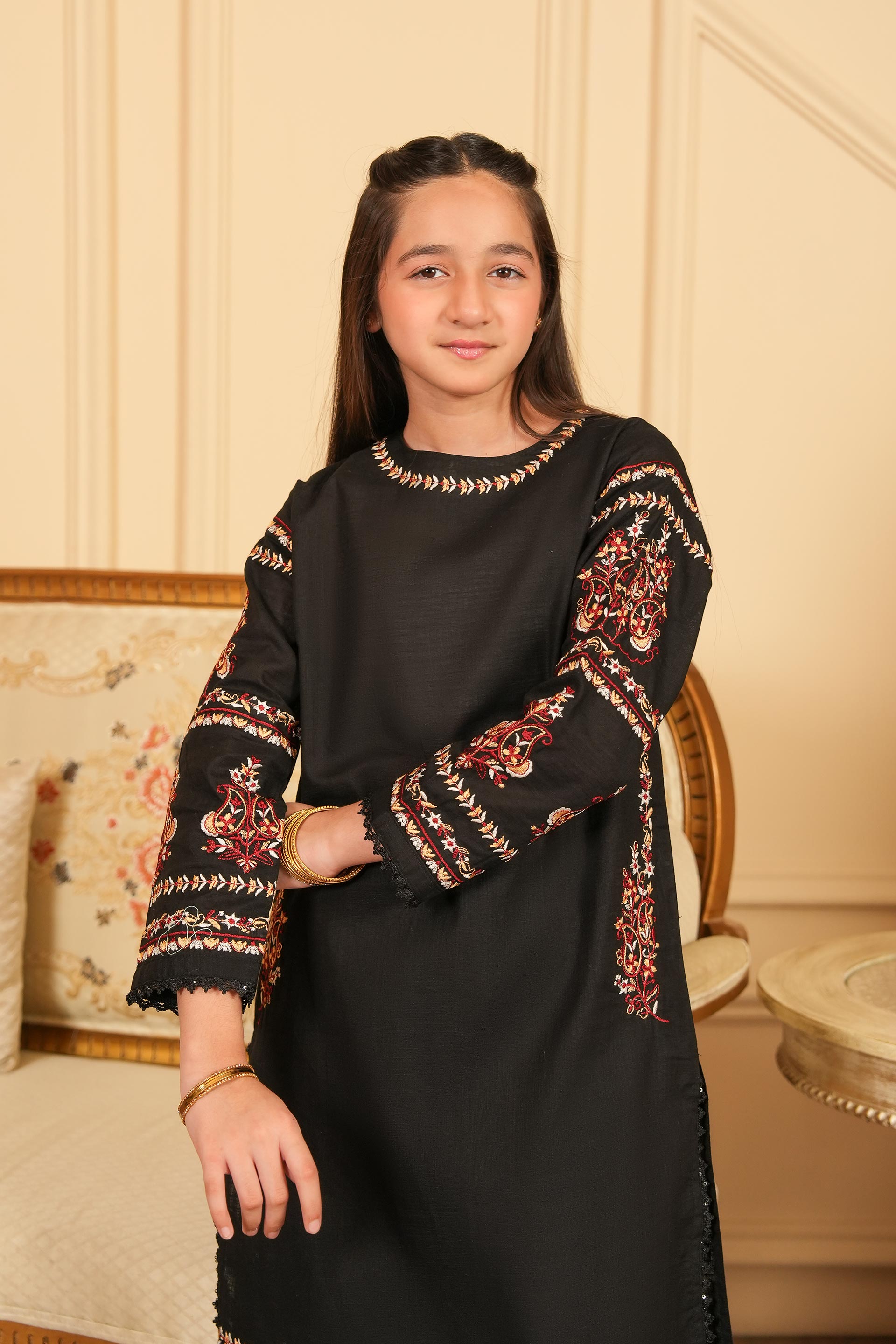 Afsana Embroidered Khaddar 2Pc – Black Rose 🌹 (RTW)