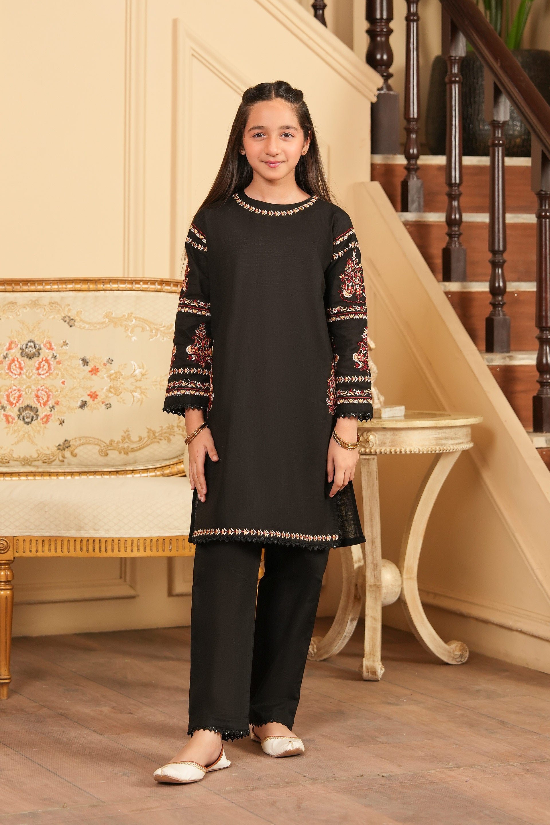 Afsana Embroidered Khaddar 2Pc – Black Rose 🌹 (RTW)