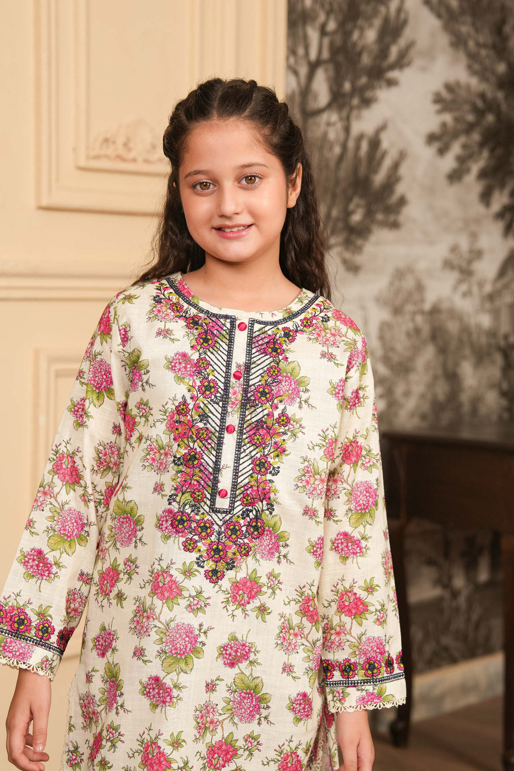 Rosy Frost Printed Khaddar 02 Piece – Ivory Blush 🌬️🌹 (RTW)