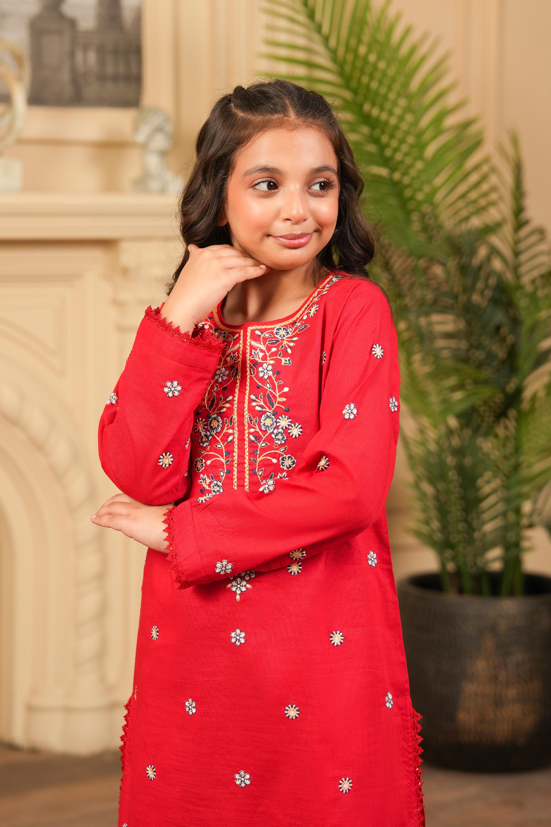 Sang-e-Lal Style Embroidered Khaddar 02 Piece – Red 🧣 (RTW)