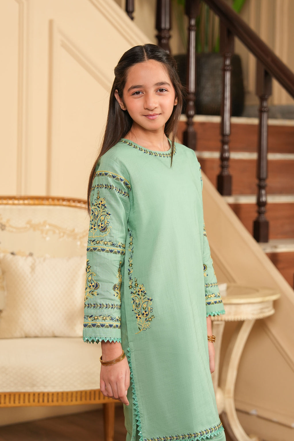 Mint Breeze Embroidered Khaddar 2 Piece – Mint  (RTW)🌿