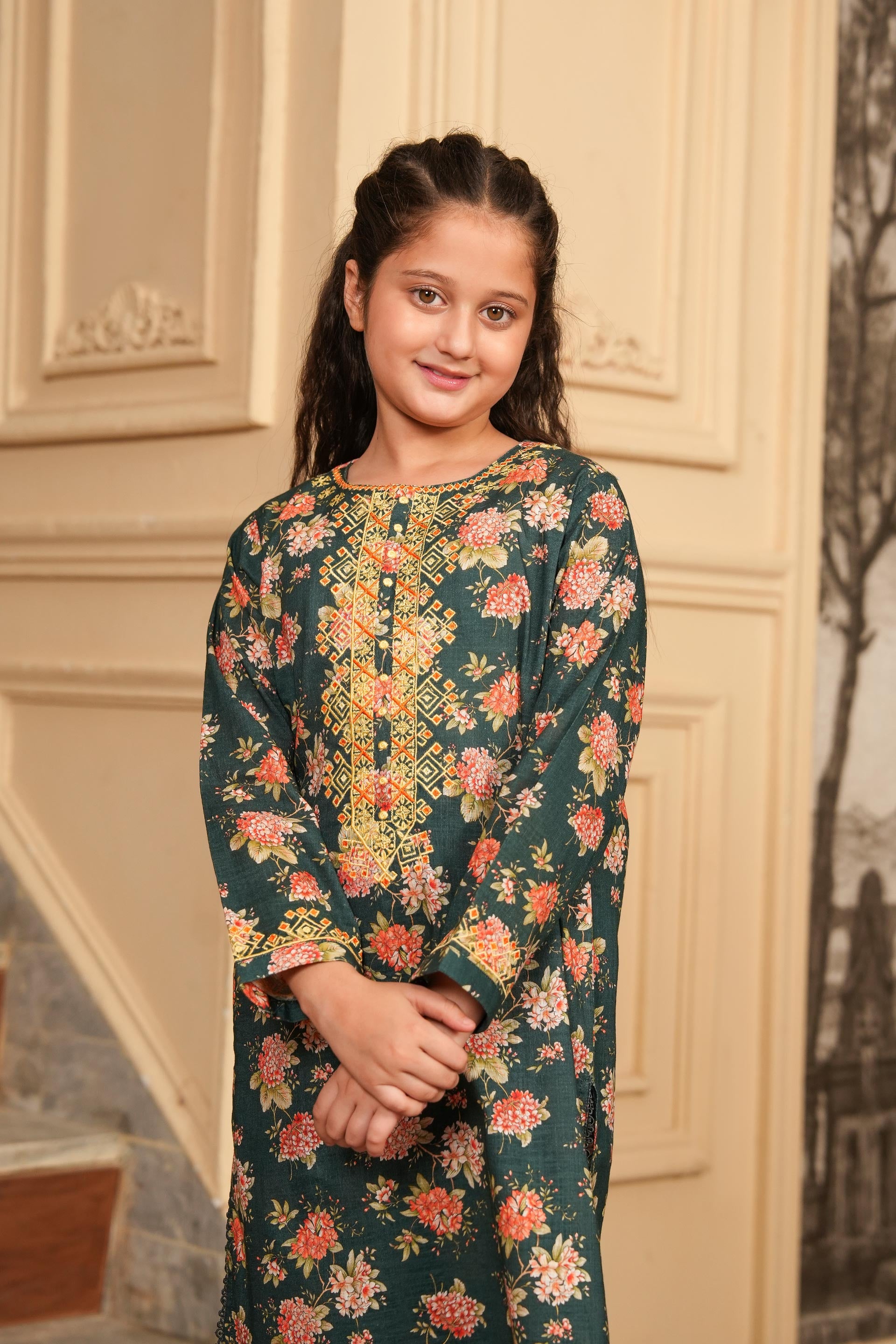 Verdant Charm  Printed Khaddar 02 Piece – Green (RTW) 🍀