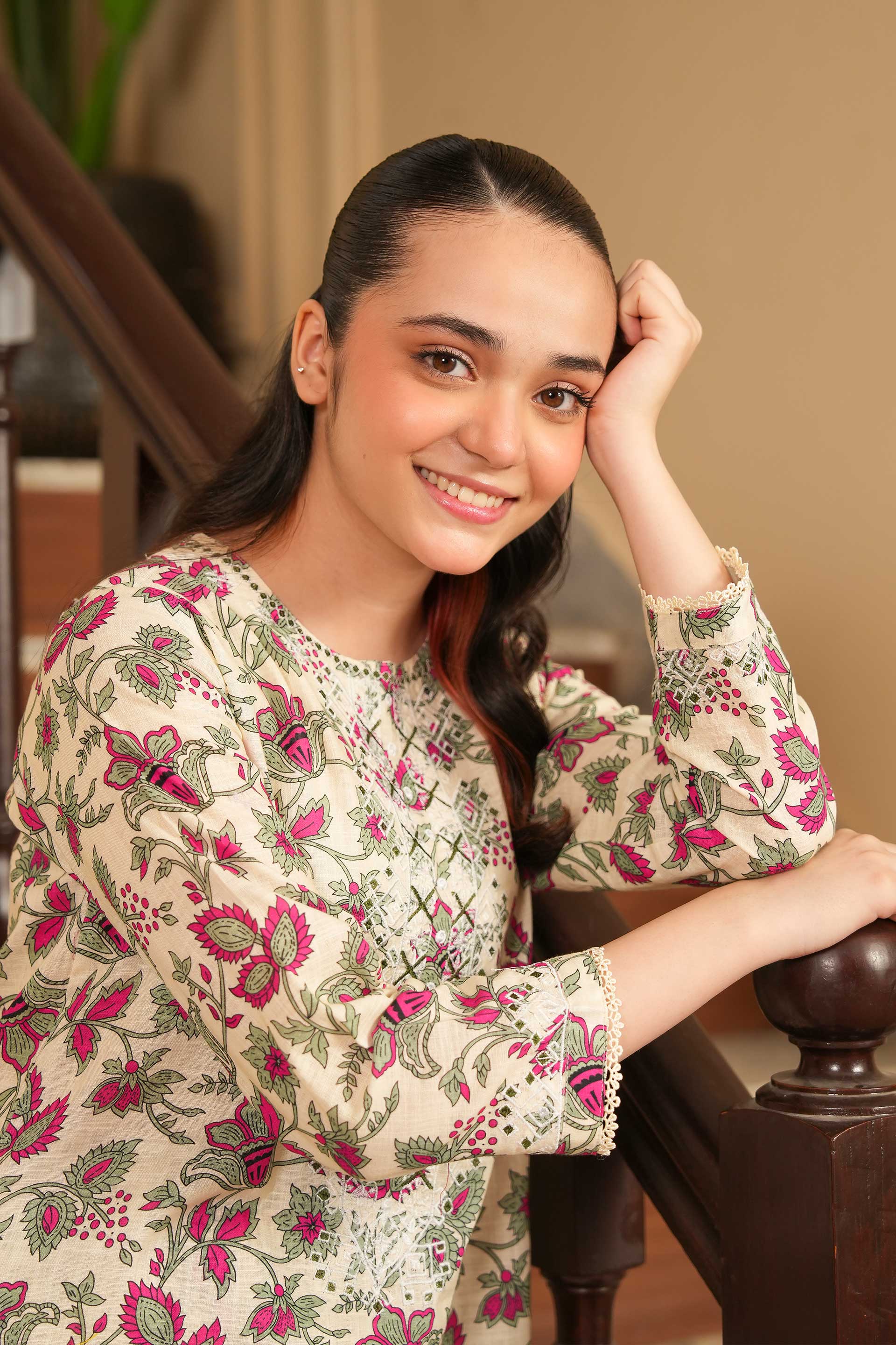 Soft Serenity Printed Khaddar 02 Piece – Beige (RTW) 🍃