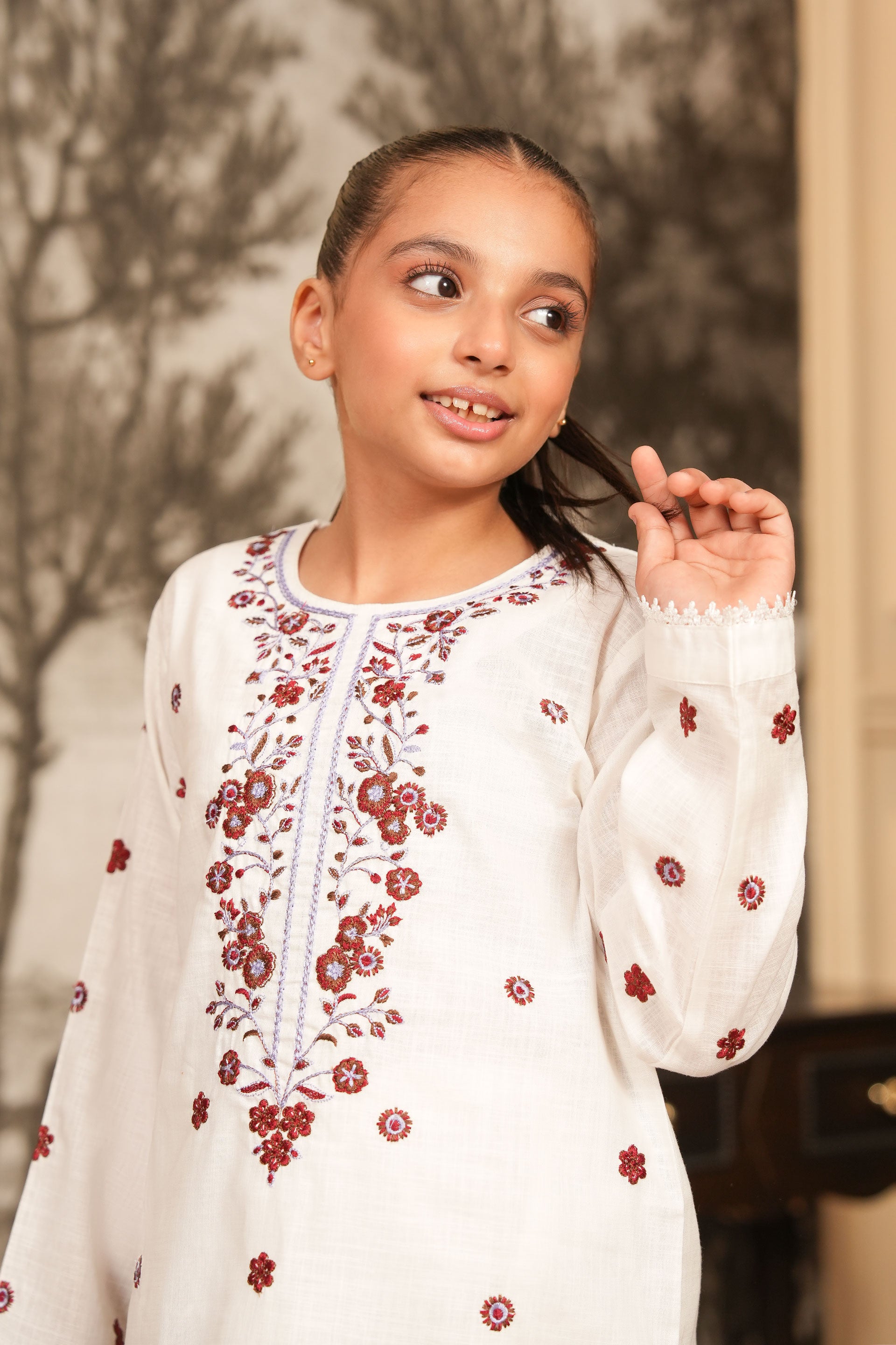 Gulnaar Embroidered Khaddar 2 Piece – Ivory Bloom (RTW) 🌸