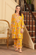Amber Bloom Printed Khaddar 02 Piece – Mustard (RTW) 🌸