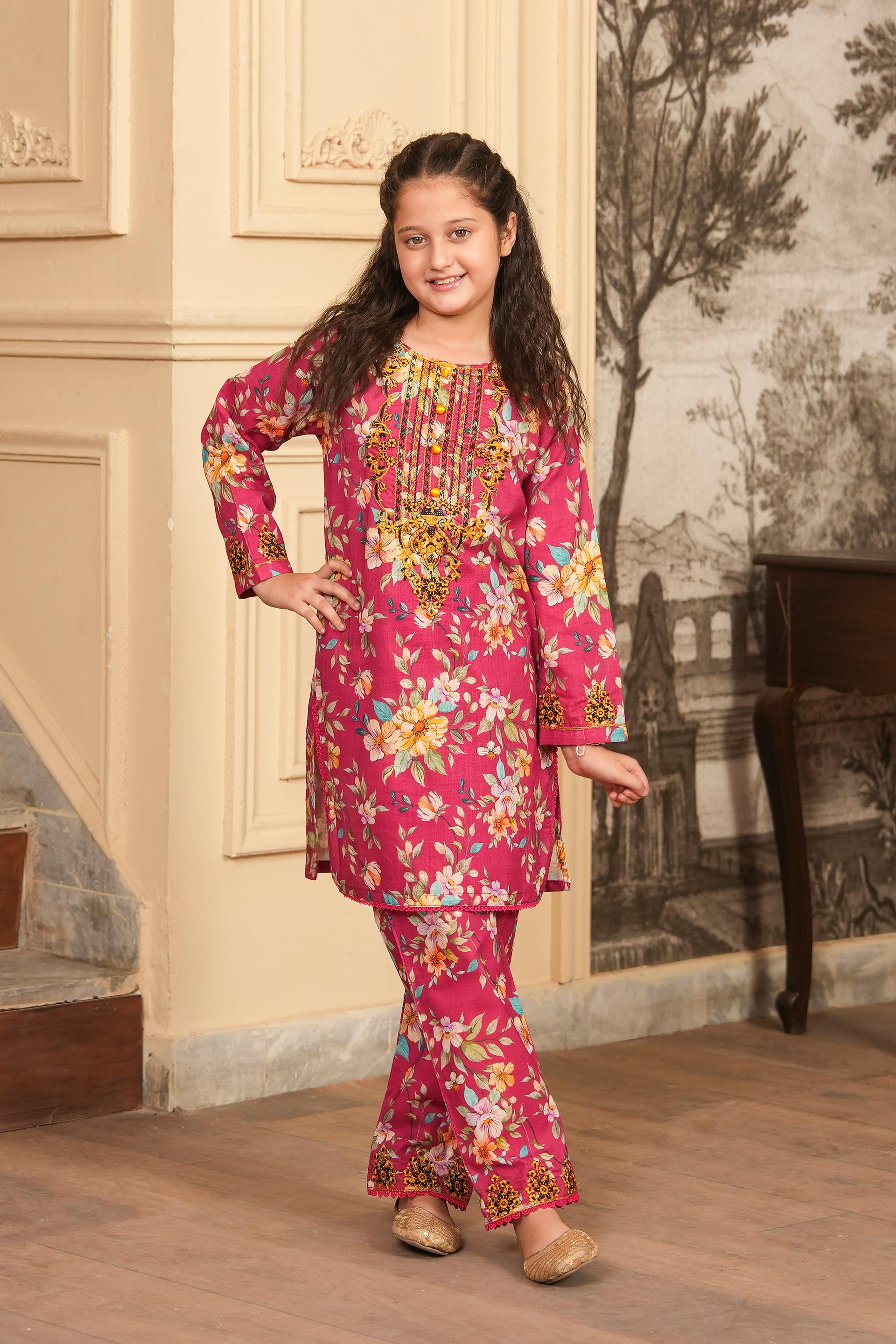 Pink Reverie Printed Khaddar 2 Piece – Floral Blush 🌸 (RTW)