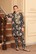Secret Garden Printed Khaddar 2 Piece – Black 🌺 (RTW)