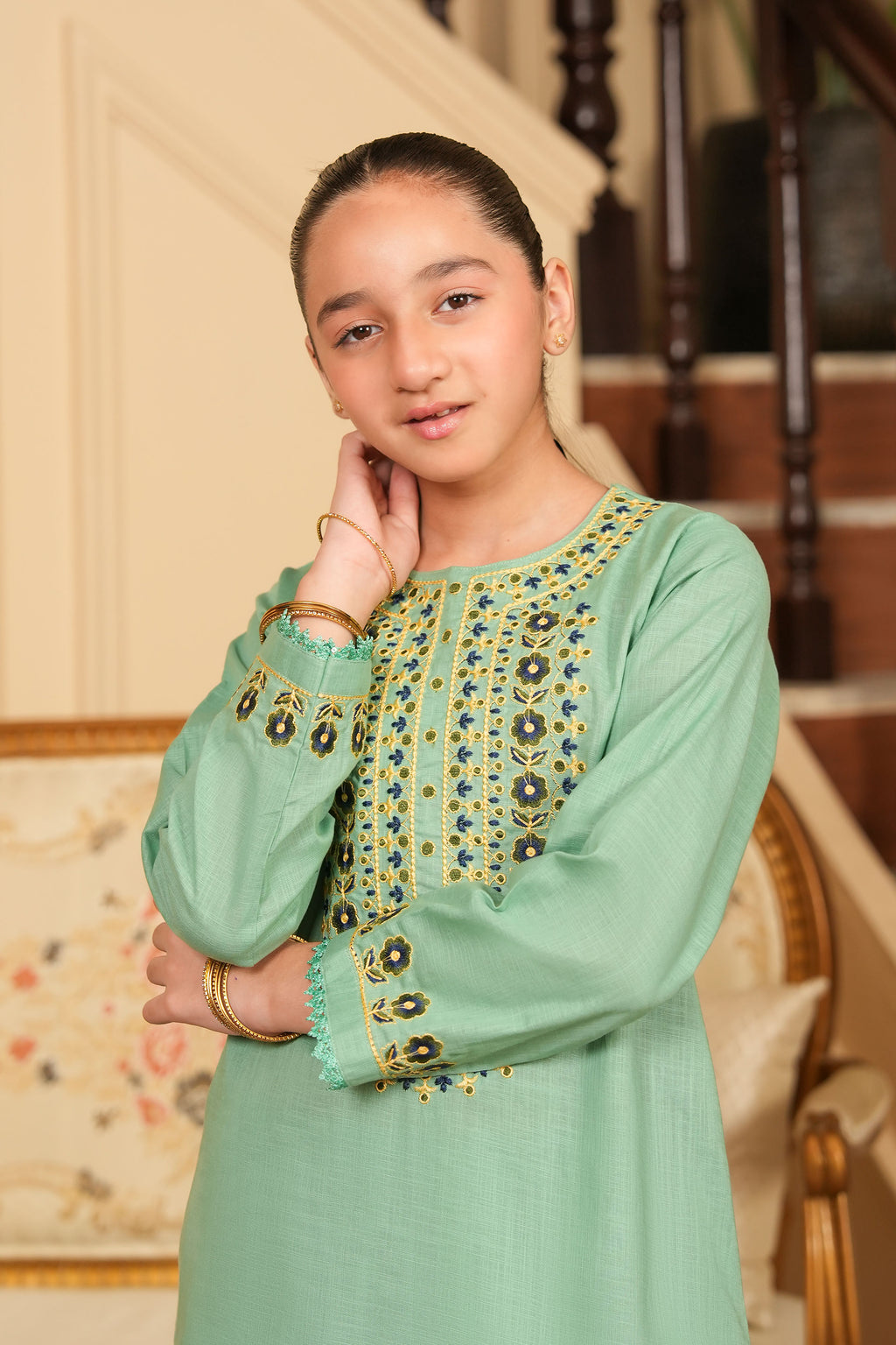 Haya Classic Embroidered Khaddar 2 Piece – Sage Dew (RTW) 🪷