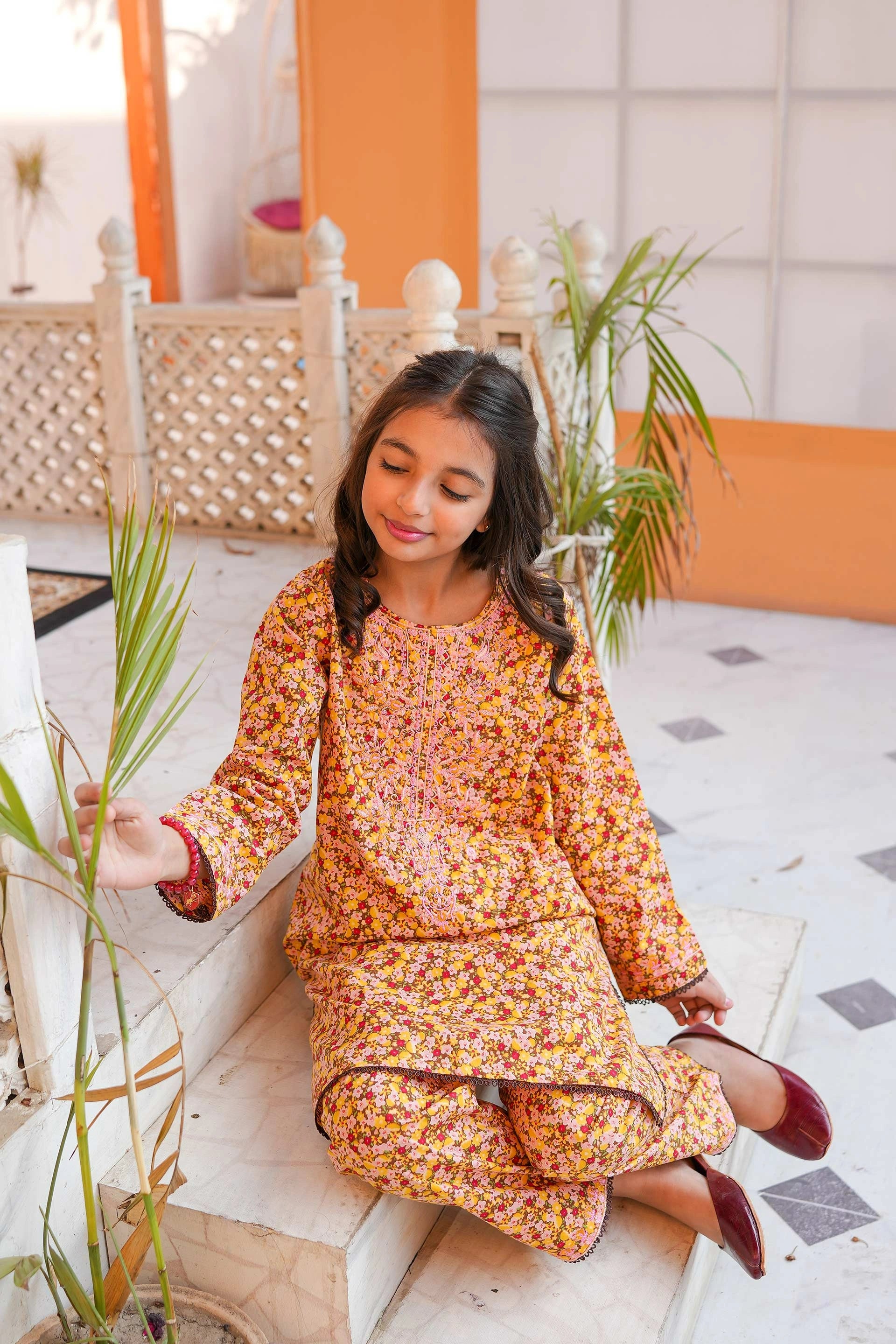 Honey Blossom 🍯 Cotton 2-Piece – Pink & Yellow (RTW)