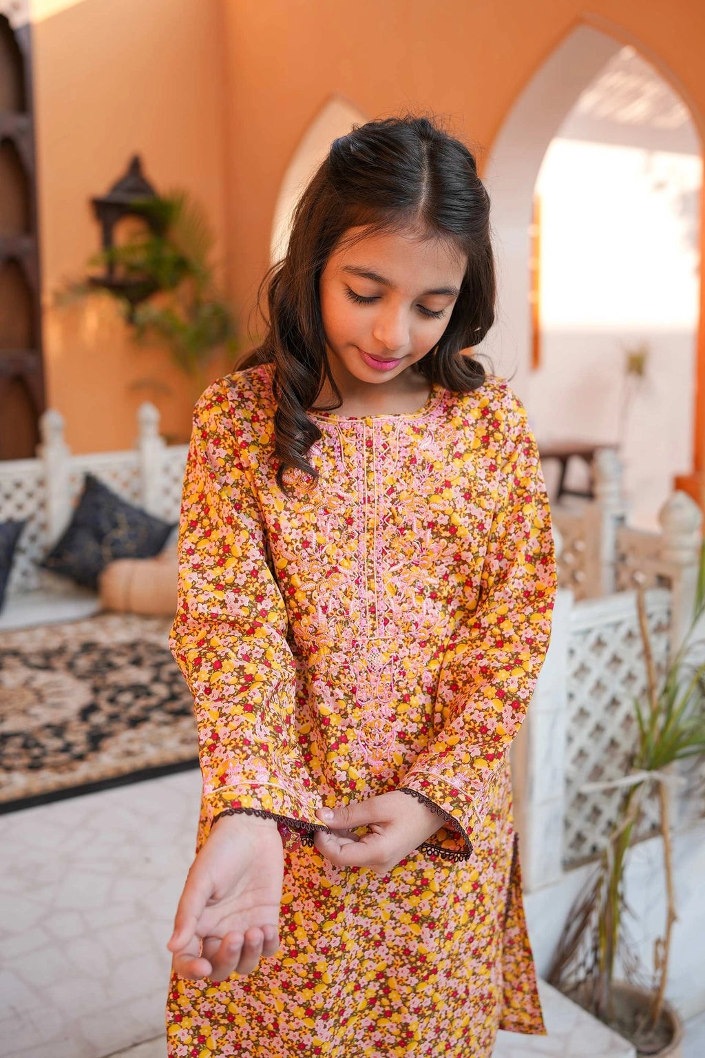 Honey Blossom 🍯 Cotton 2-Piece – Pink & Yellow (RTW)