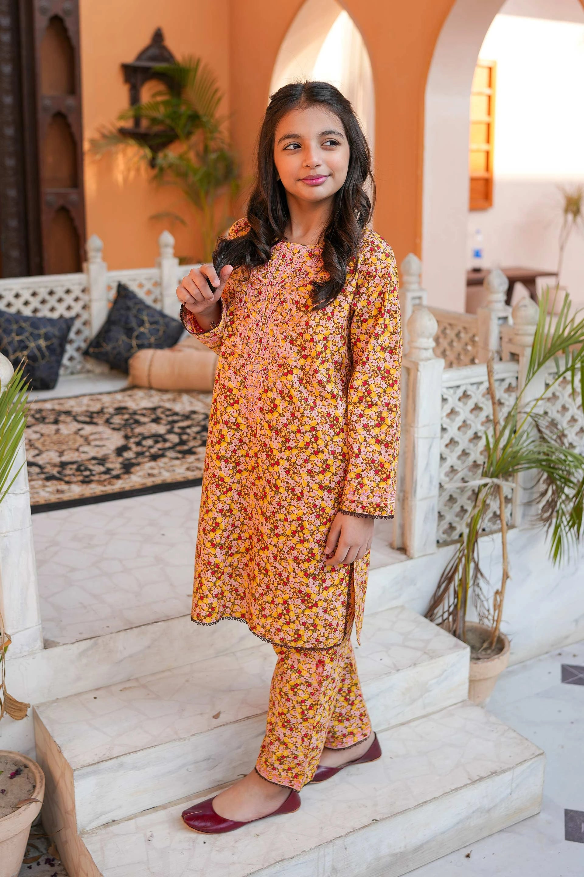 Honey Blossom 🍯 Cotton 2-Piece – Pink & Yellow (RTW)