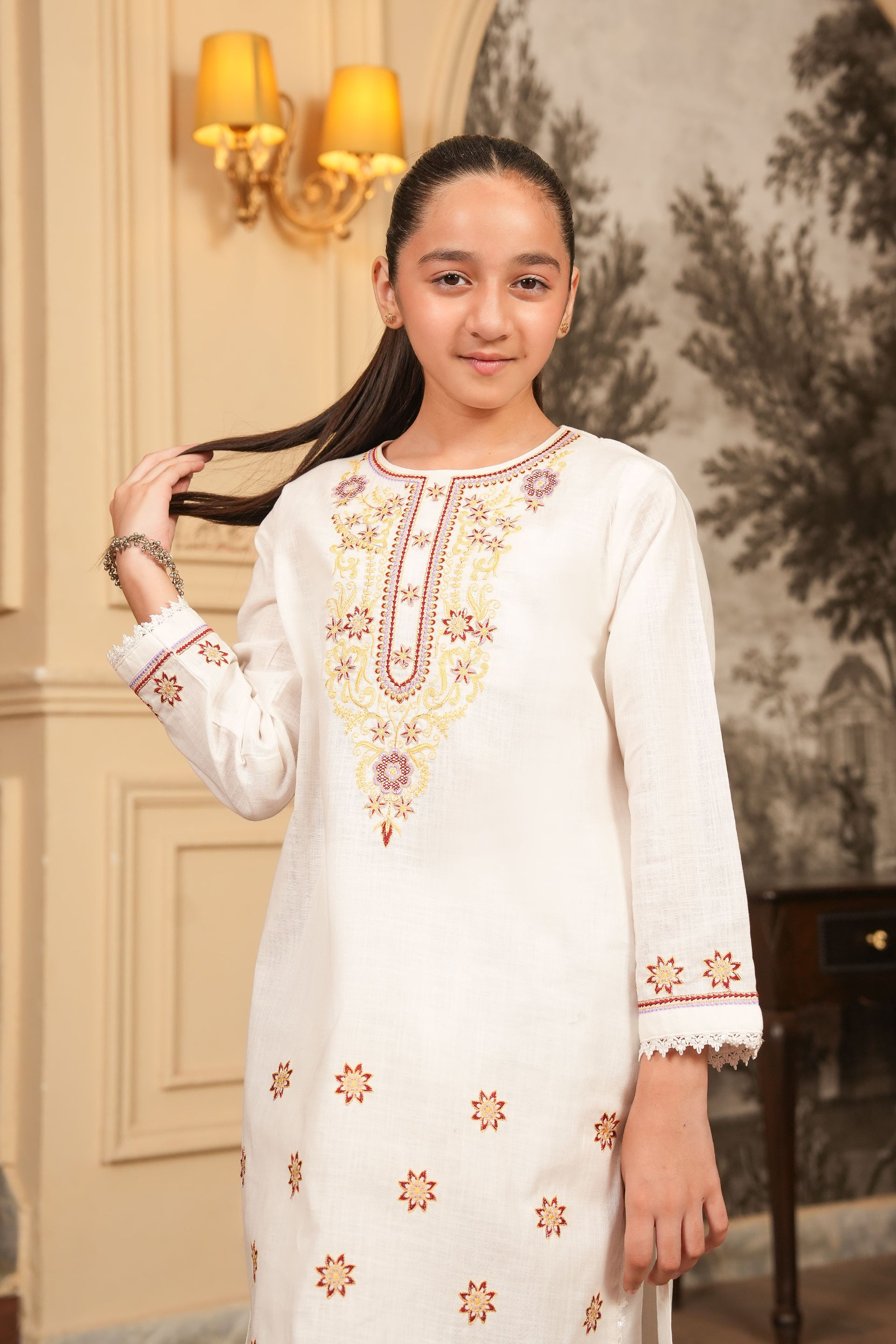 Aafreen Embroidered  Khaddar 2 Piece – Snow Petal (RTW) ❄️🌸