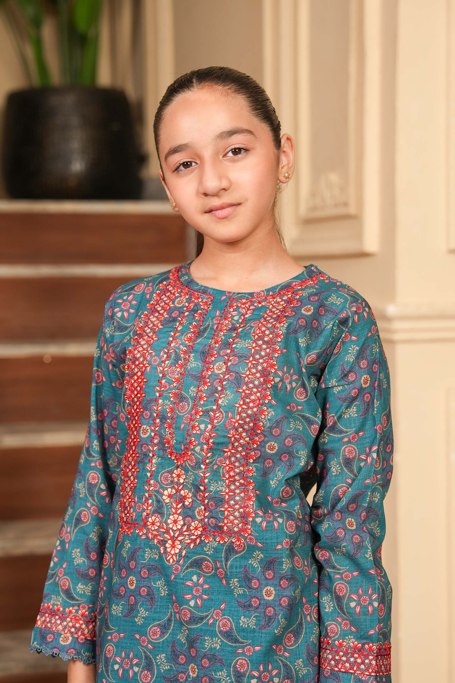 Cozy Haven Printed Khaddar 02 Piece – Mystic Teal 🌿 (RTW)