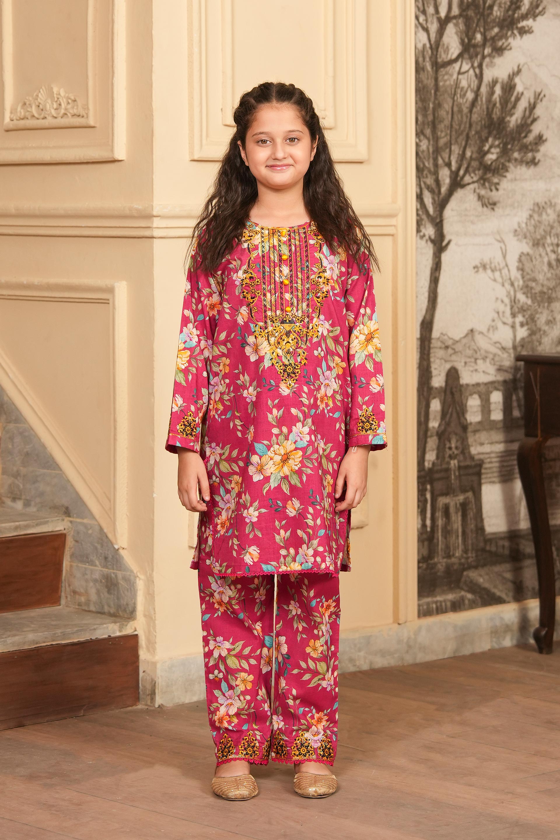 Pink Reverie Printed Khaddar 2 Piece – Floral Blush 🌸 (RTW)