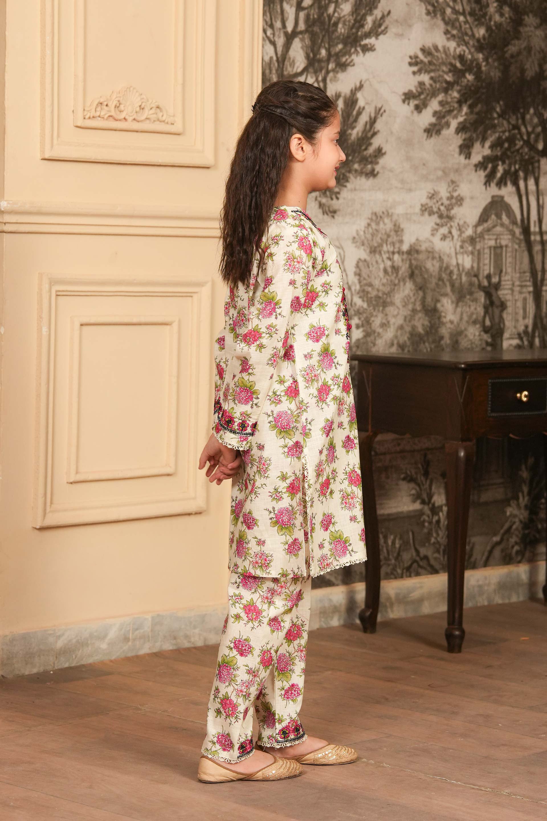 Rosy Frost Printed Khaddar 02 Piece – Ivory Blush 🌬️🌹 (RTW)