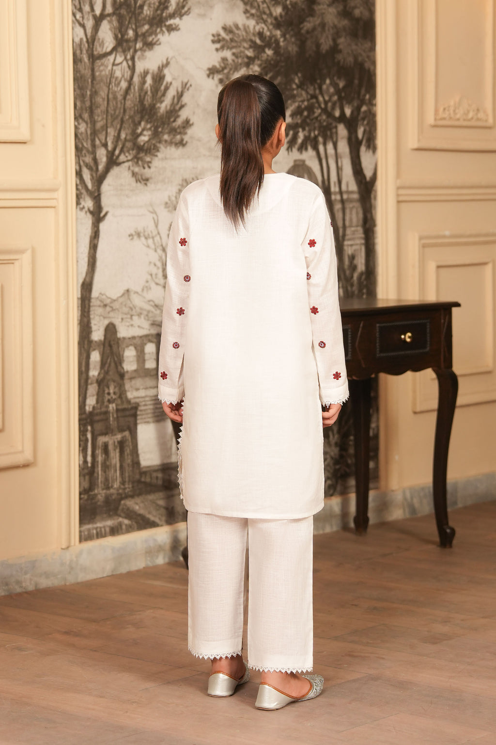 Gulnaar Embroidered Khaddar 2 Piece – Ivory Bloom (RTW) 🌸