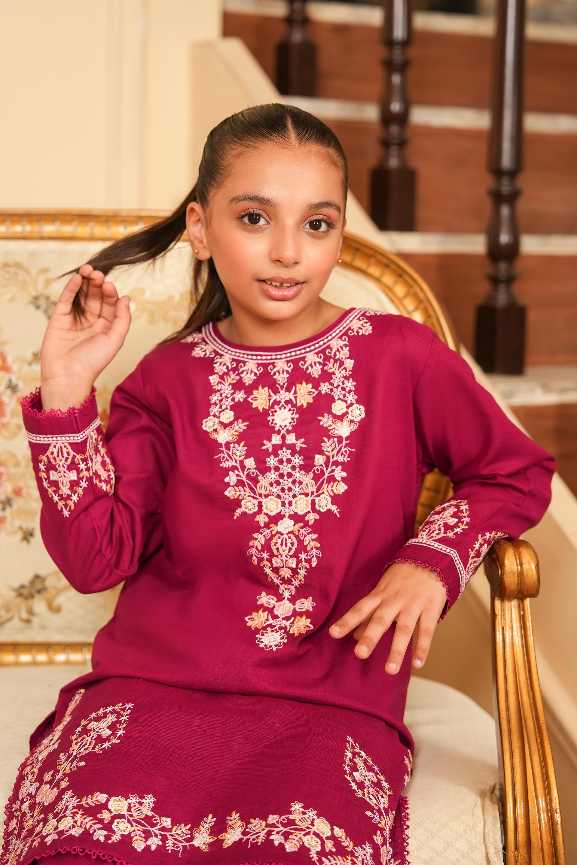 Winter Radiance Embroidered Khaddar 02 Piece – Plum Pink (RTW) ❄️