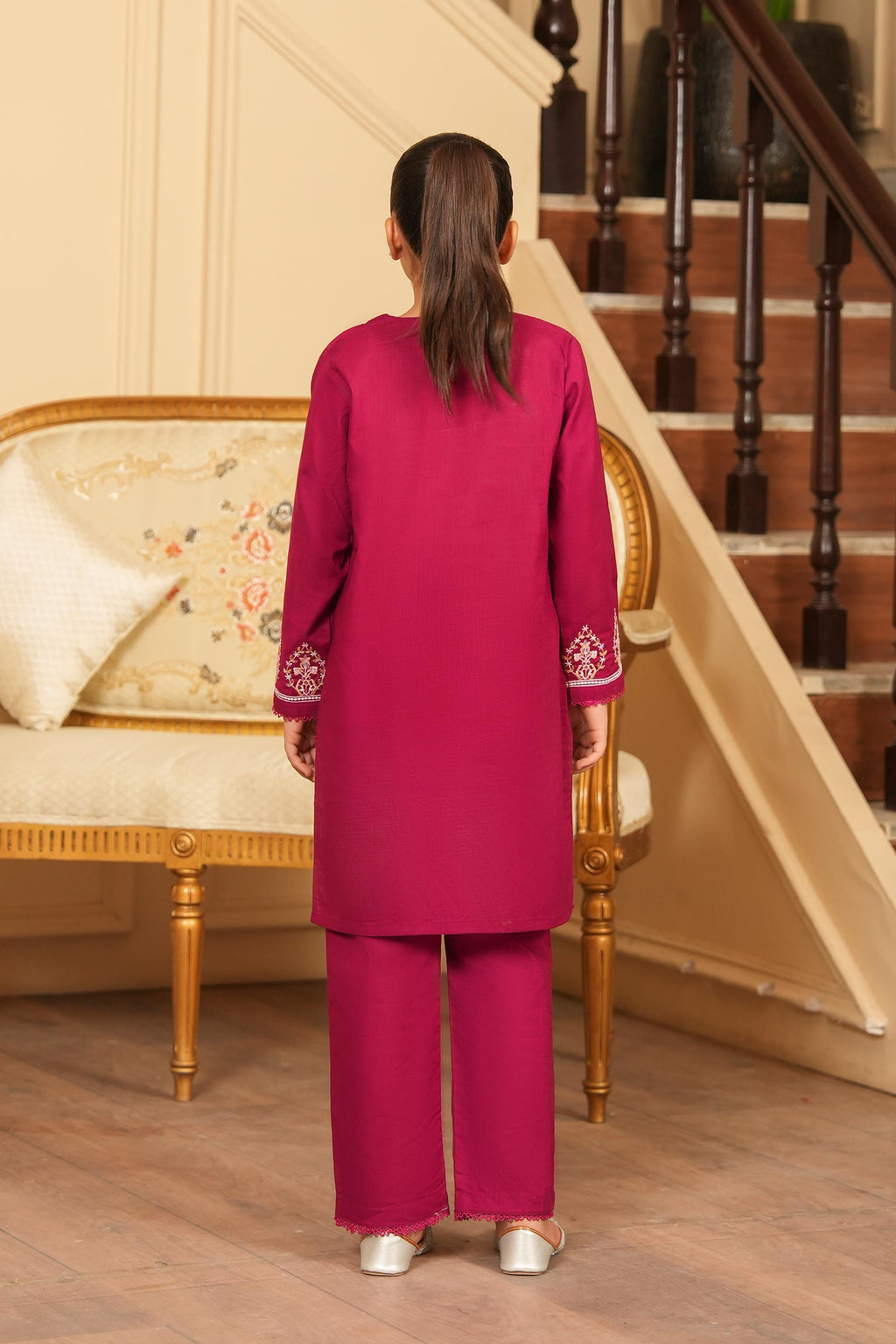 Winter Radiance Embroidered Khaddar 02 Piece – Plum Pink (RTW) ❄️