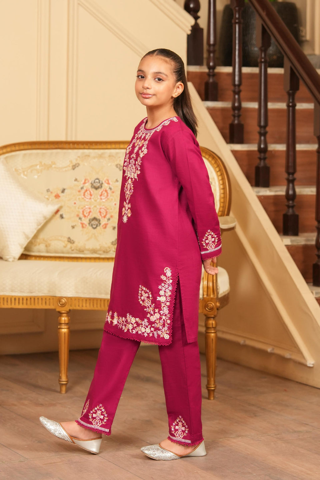 Winter Radiance Embroidered Khaddar 02 Piece – Plum Pink (RTW) ❄️