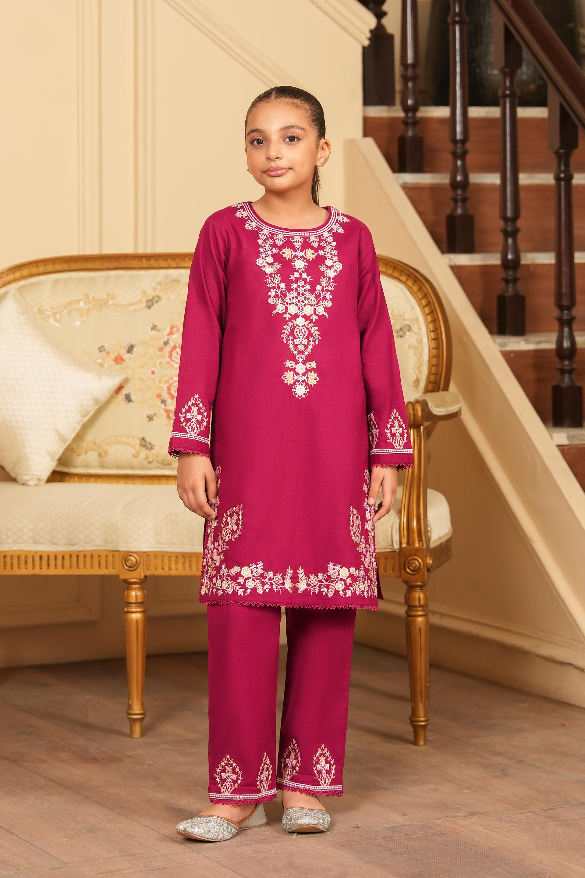 Winter Radiance Embroidered Khaddar 02 Piece – Plum Pink (RTW) ❄️