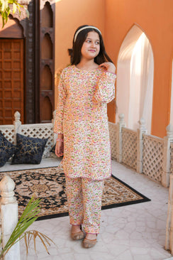 Blush Garden 🌷 Printed Cotton 2-Piece – Cream Base (RTW)