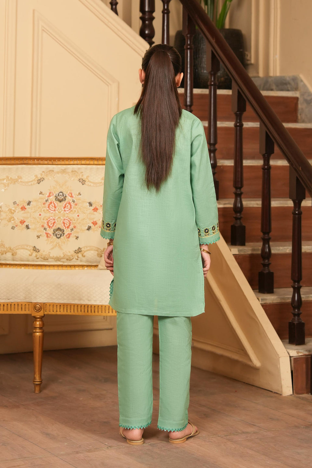 Haya Classic Embroidered Khaddar 2 Piece – Sage Dew (RTW) 🪷