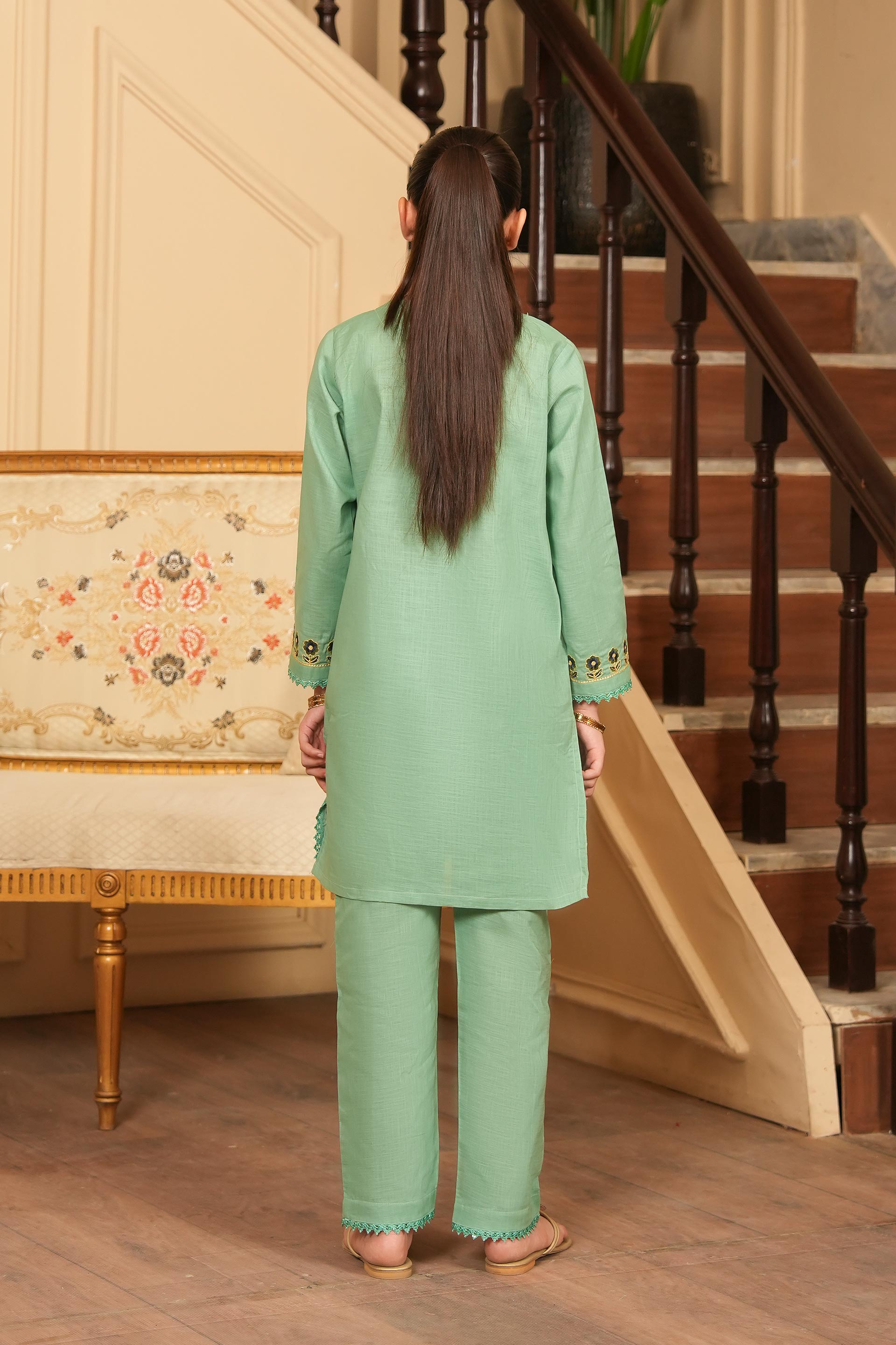 Haya Classic Embroidered Khaddar 2 Piece – Sage Dew (RTW) 🪷