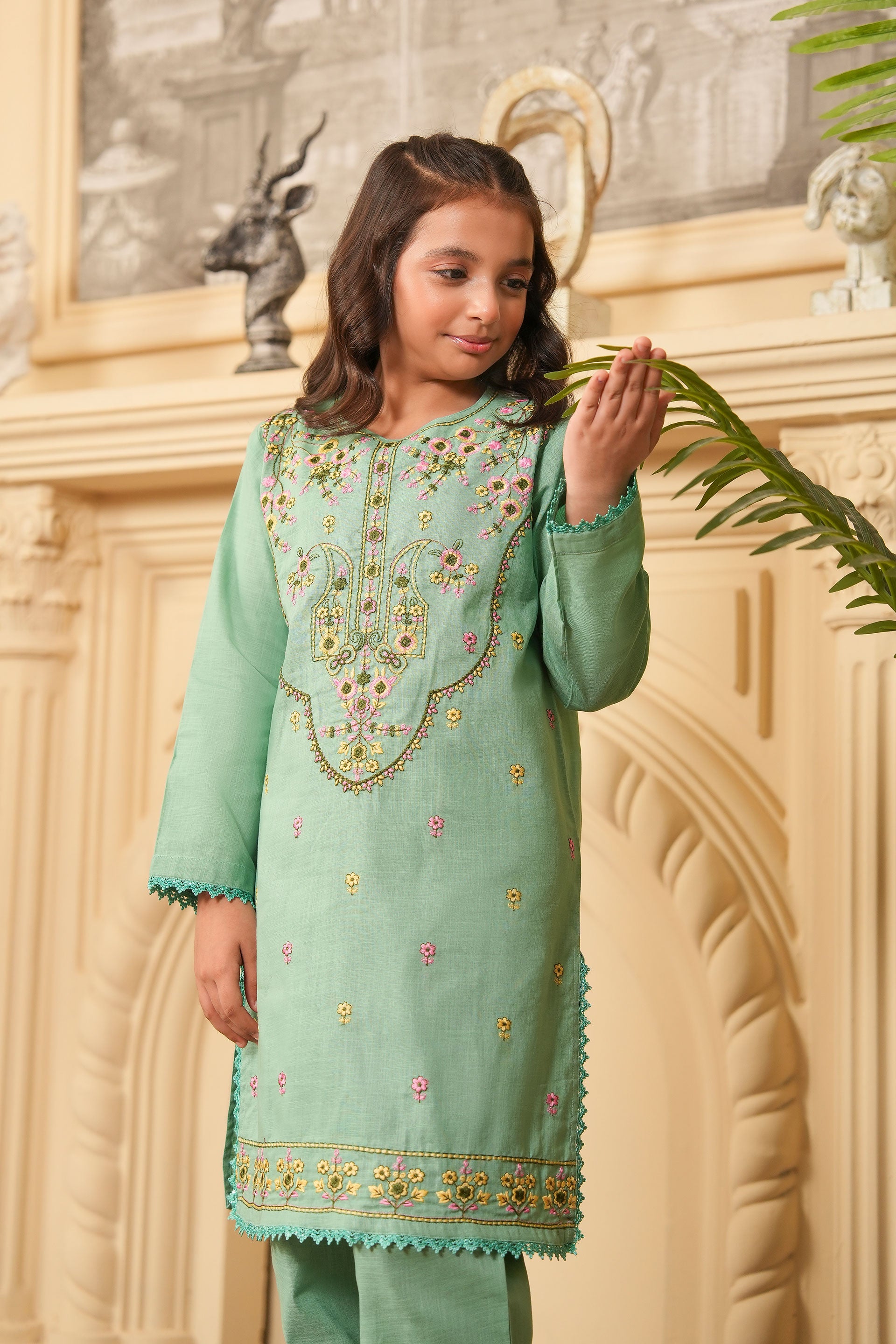 Noor-e-Hina Embroidered Khaddar 02 Piece – Mint (RTW) 💫