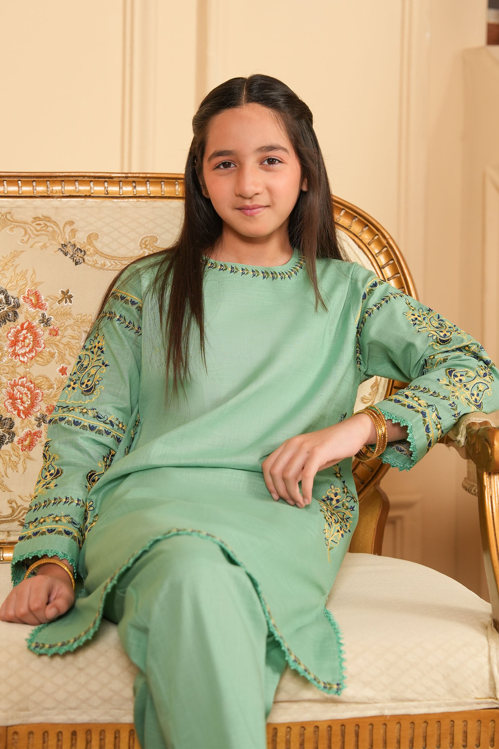 Mint Breeze Embroidered Khaddar 2 Piece – Mint  (RTW)🌿